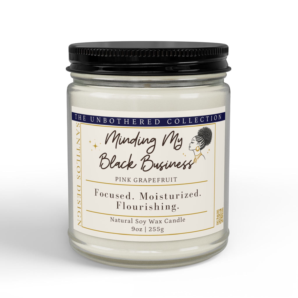 "Minding My Black Business" Soy Candle — Pink Grapefruit Scented (9oz)
