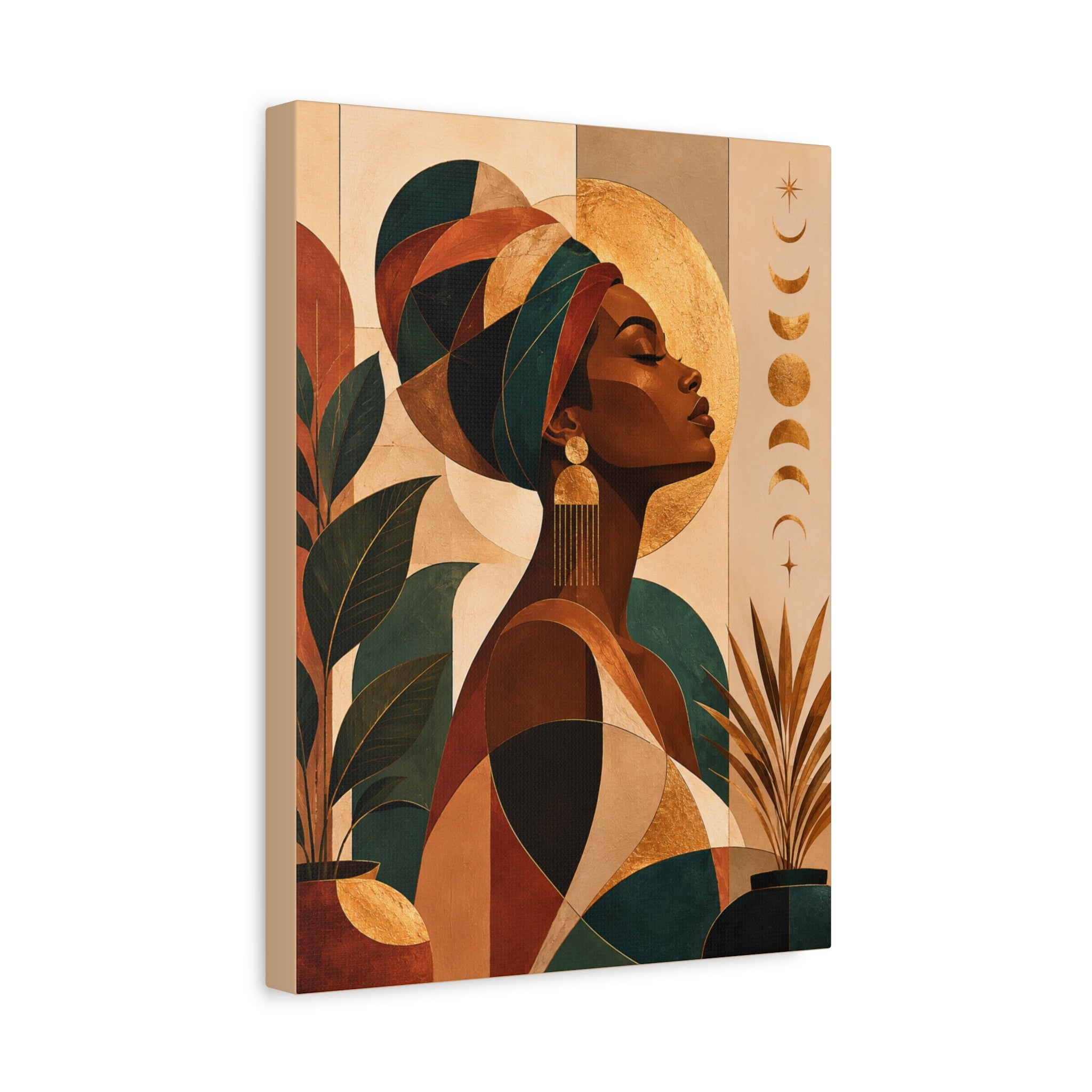 Earth & Gold Goddess — Matte Stretched Wall Art