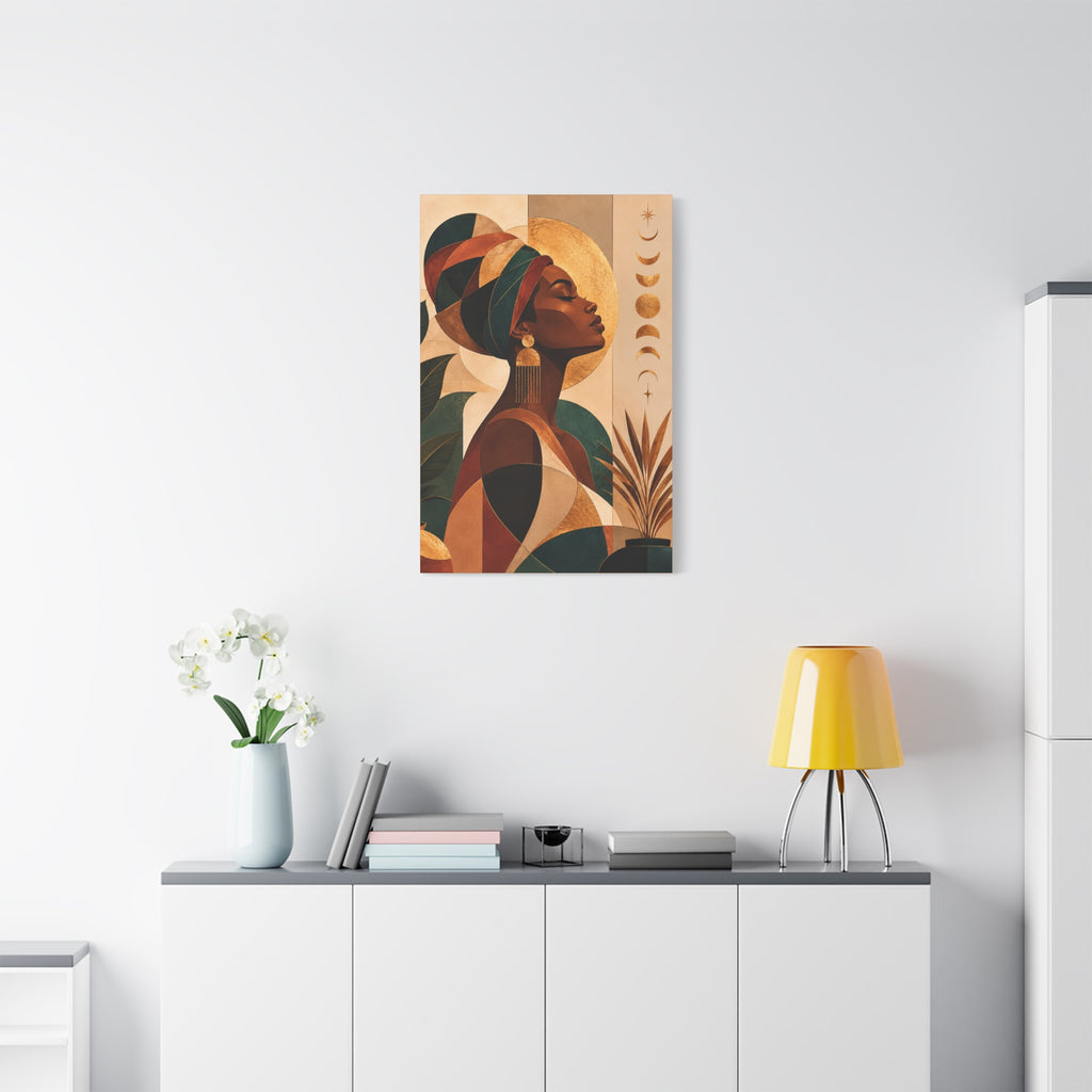 Earth & Gold Goddess — Matte Stretched Wall Art