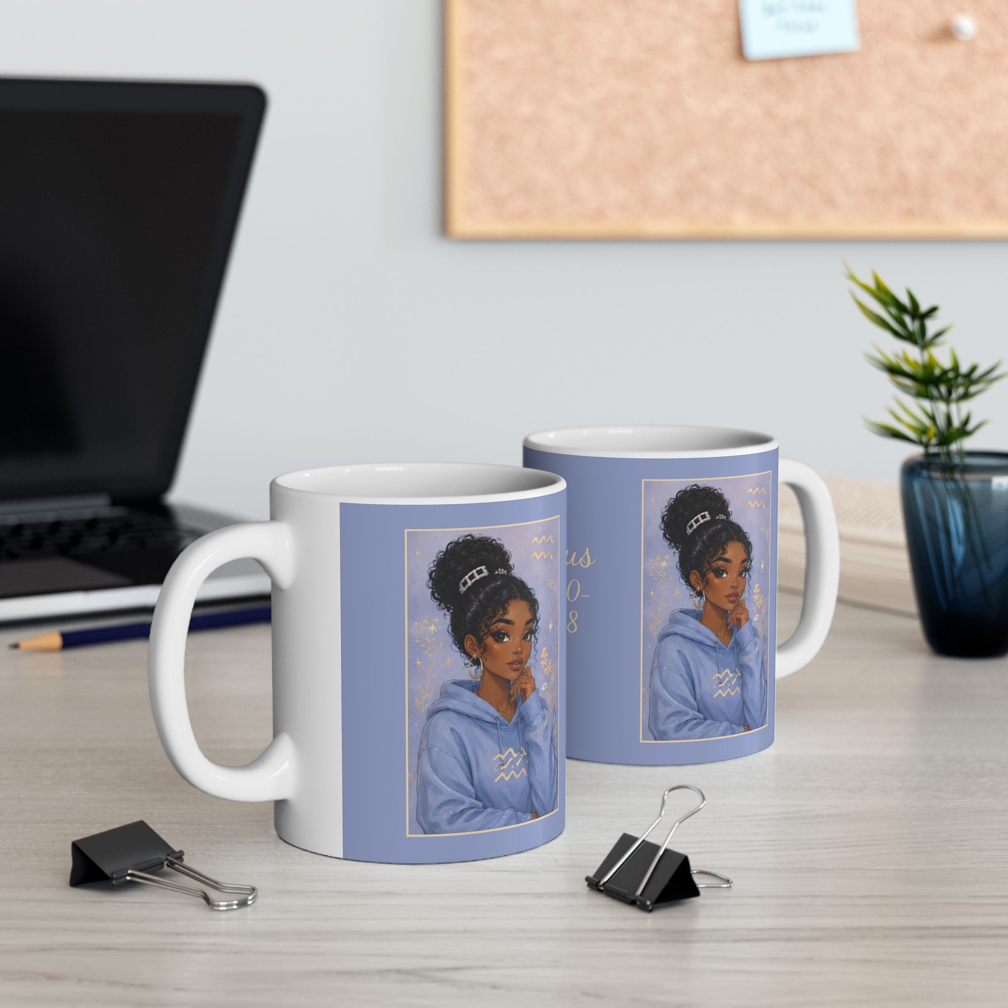 Aquarius Zodiac Sign Ceramic Mug — Coffee Mug (11oz)