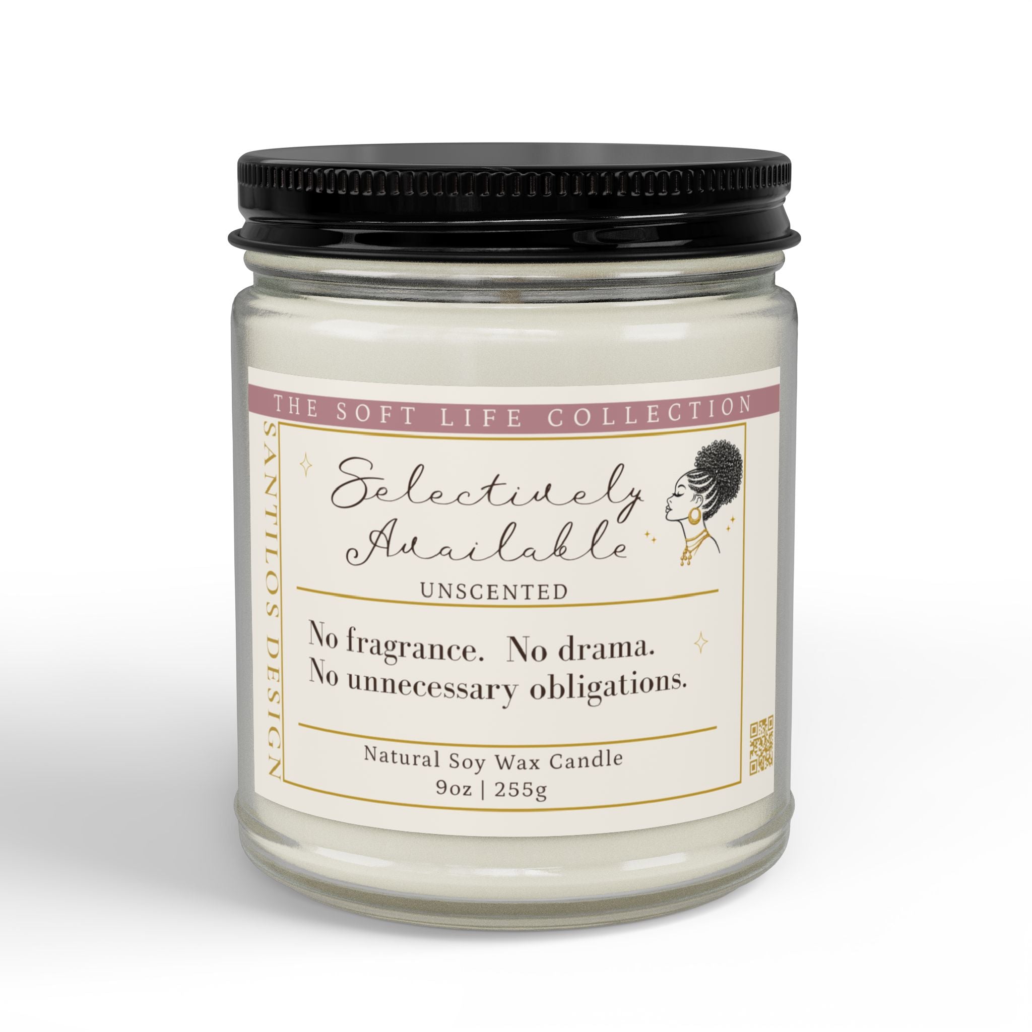"Selectively Unavailable" Soy Candle — Unscented (9oz)