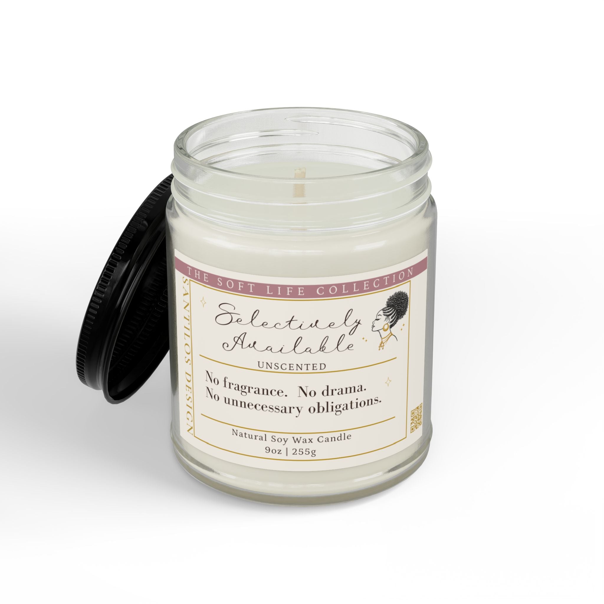"Selectively Unavailable" Soy Candle — Unscented (9oz)