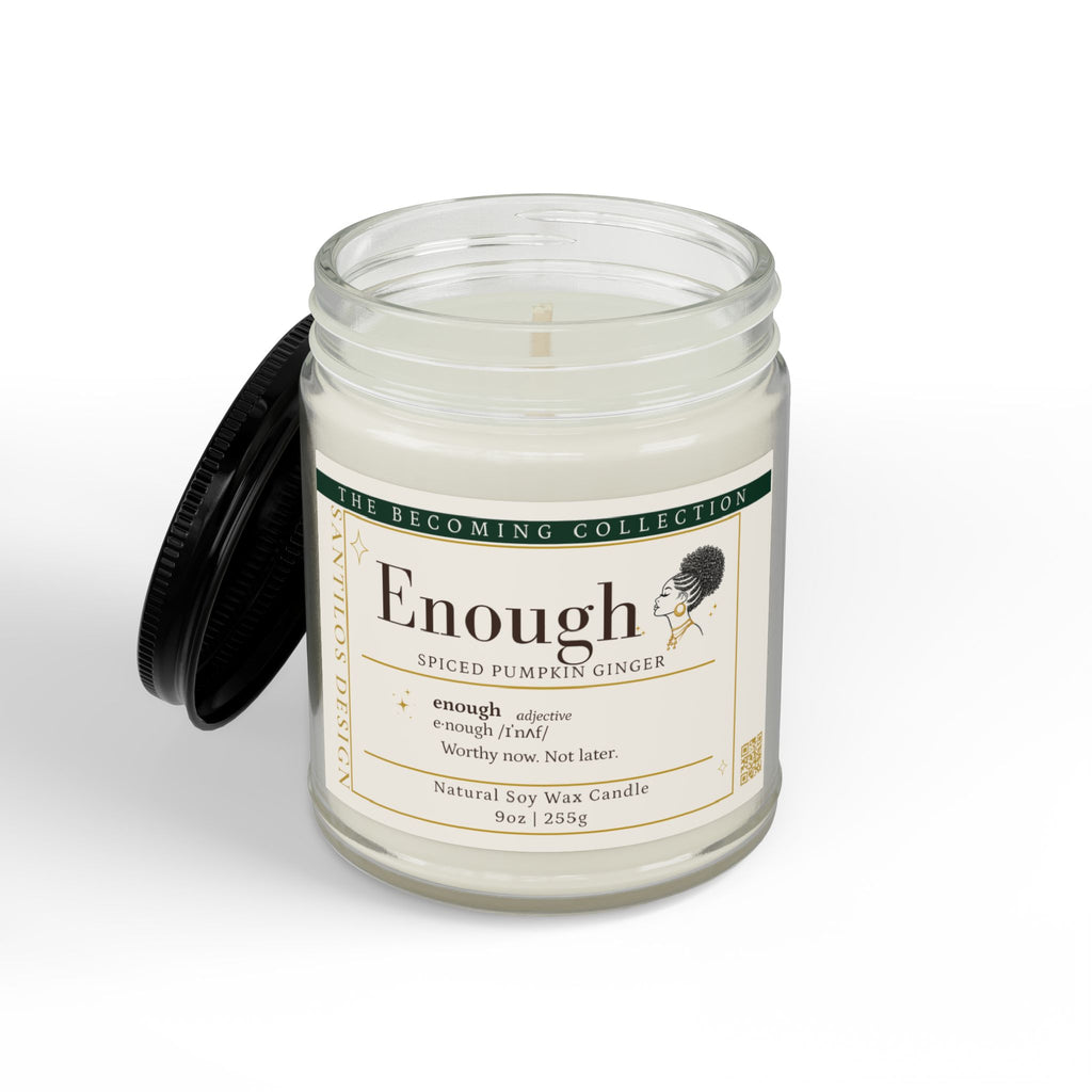 "Enough" Soy Candle — Spiced Pumpkin Ginger Scented (9oz)