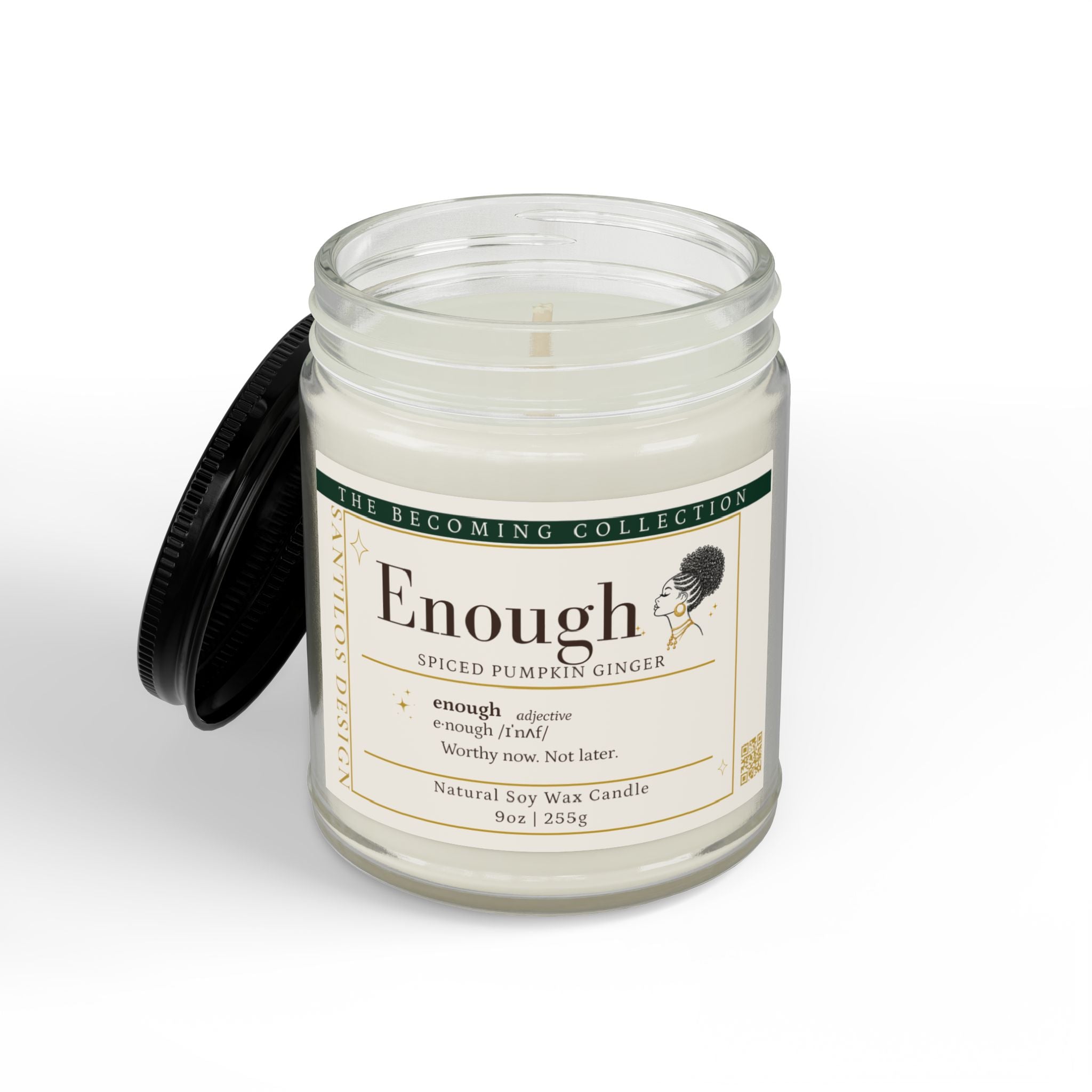 "Enough" Soy Candle — Spiced Pumpkin Ginger Scented (9oz)