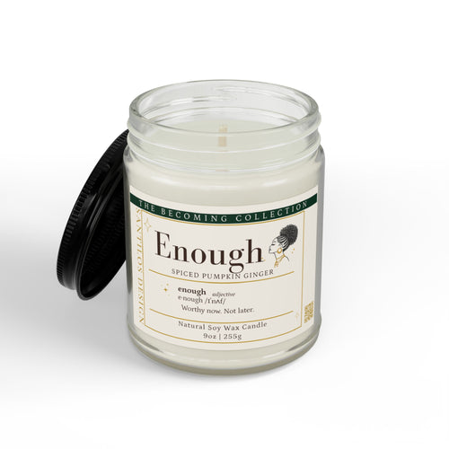 "Enough" Soy Candle — Spiced Pumpkin Ginger Scented (9oz)