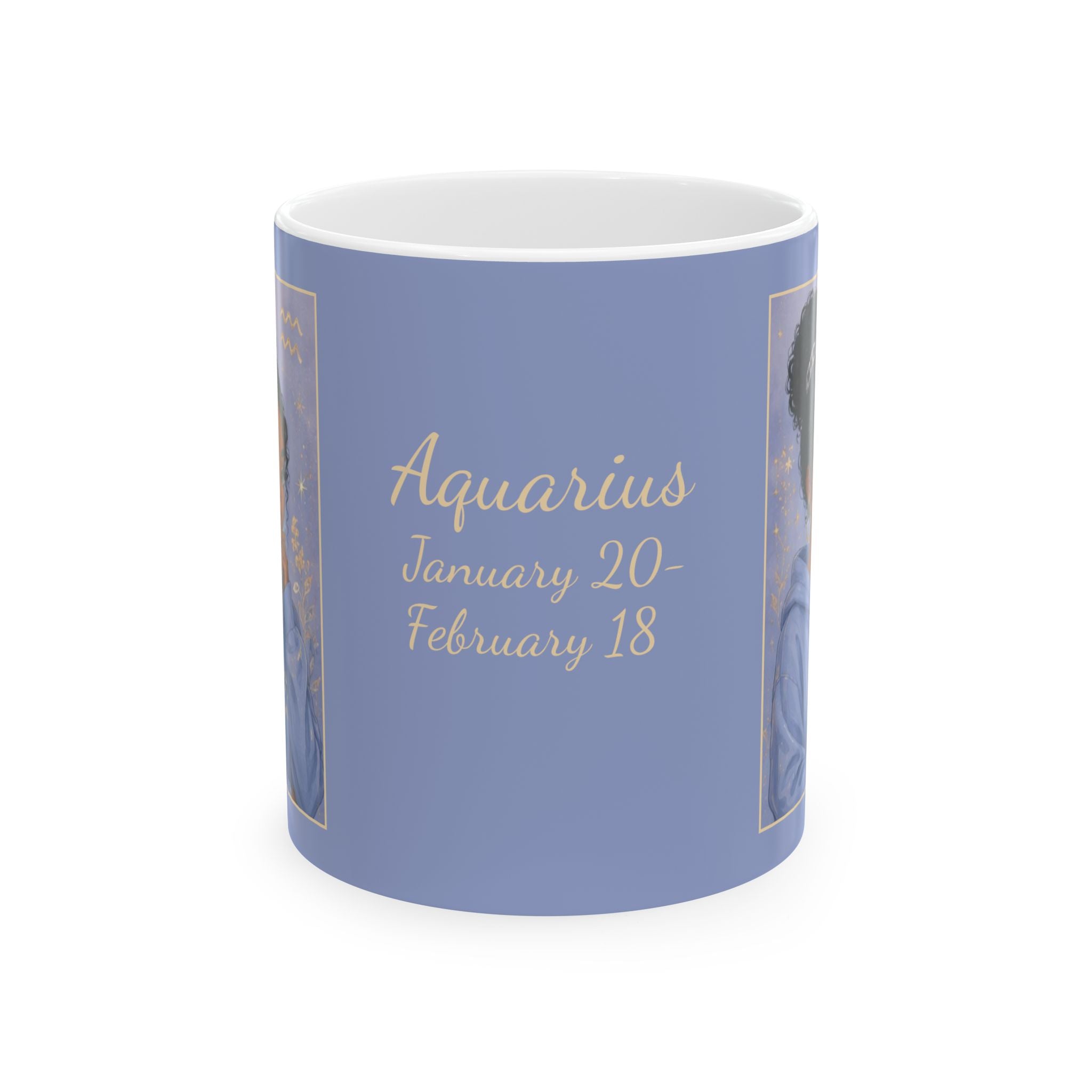Aquarius Zodiac Sign Ceramic Mug — Coffee Mug (11oz)