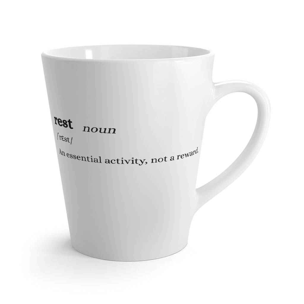 Rest Definition Latte Mug (White)