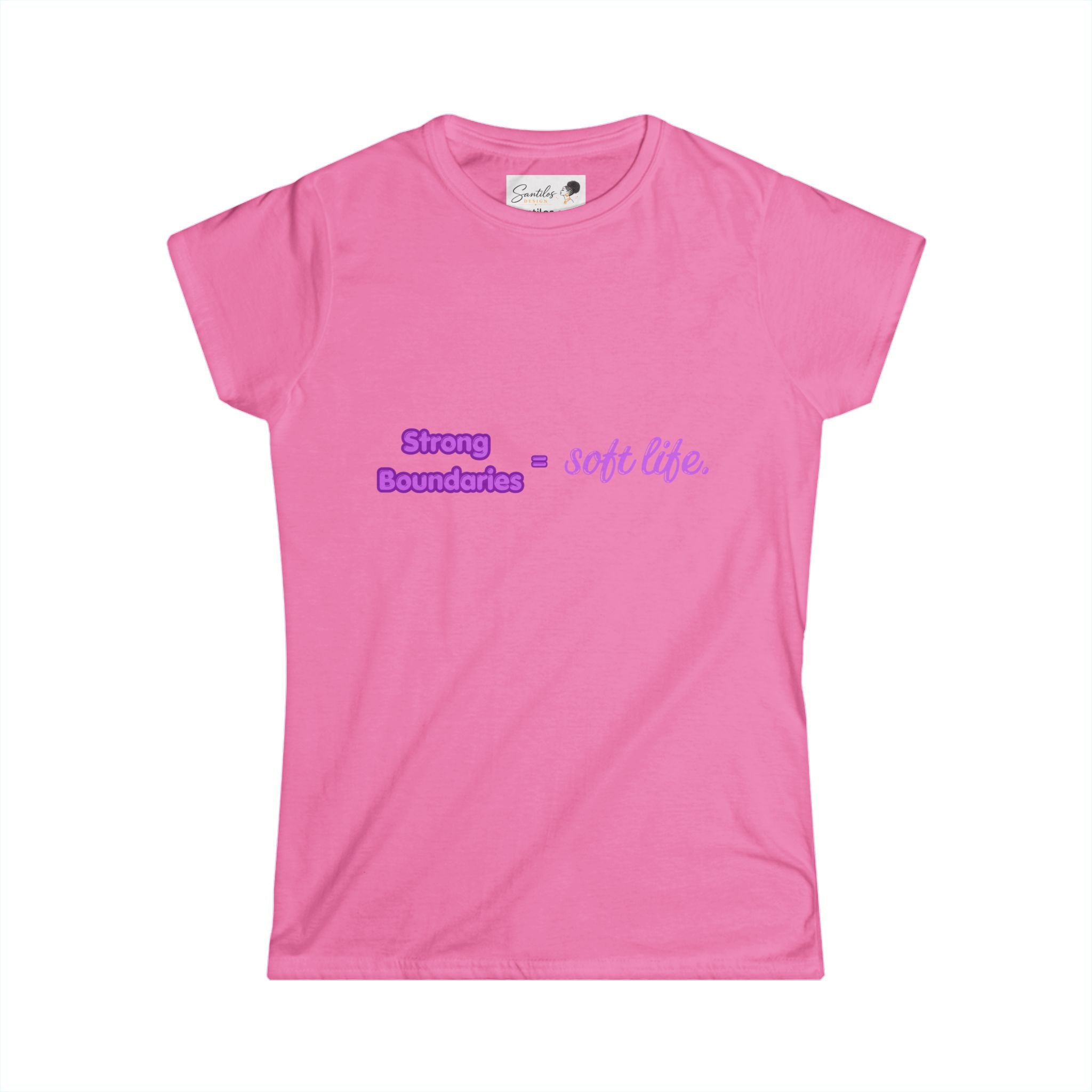 Women's Tee — "Strong Boundaries = Soft Life" Pastel Empowerment Shirt