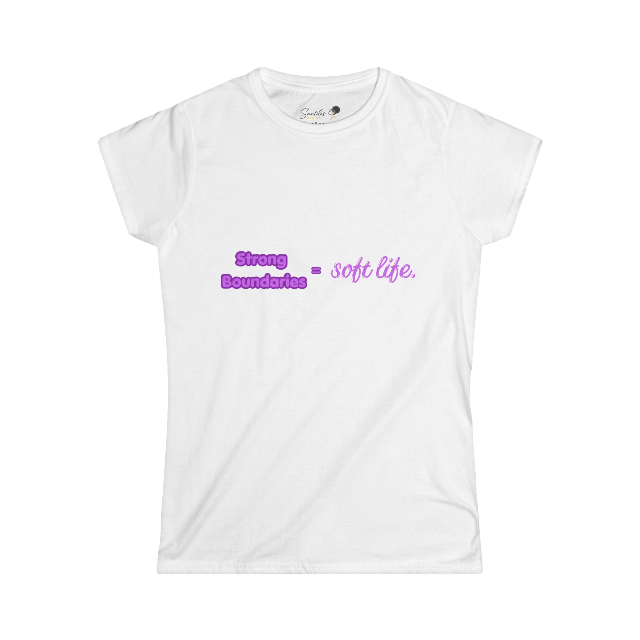 Women's Tee — "Strong Boundaries = Soft Life" Pastel Empowerment Shirt