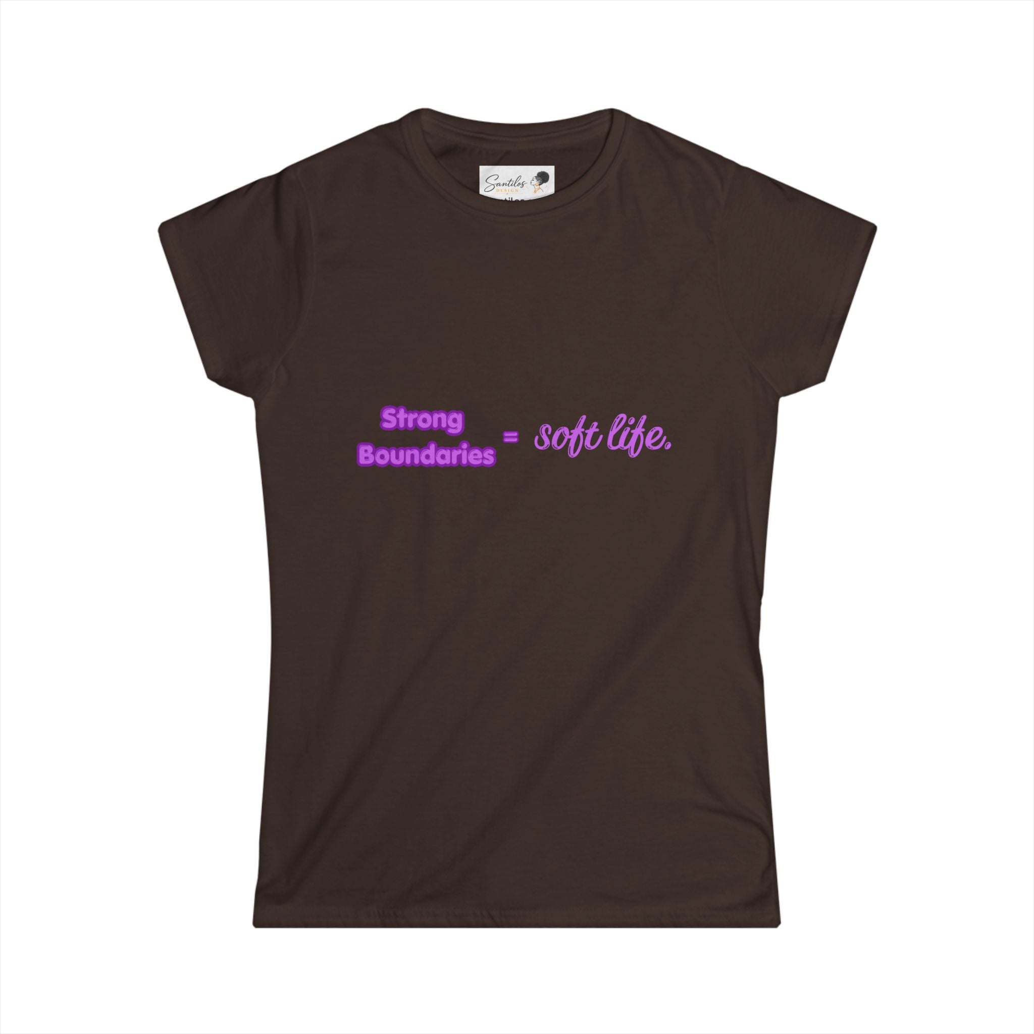 Women's Tee — "Strong Boundaries = Soft Life" Pastel Empowerment Shirt