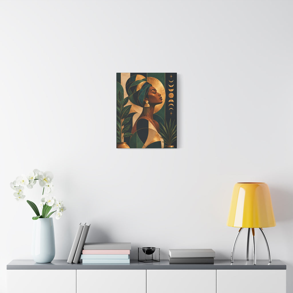 Emerald Moon Goddess — Matte Stretched Wall Art