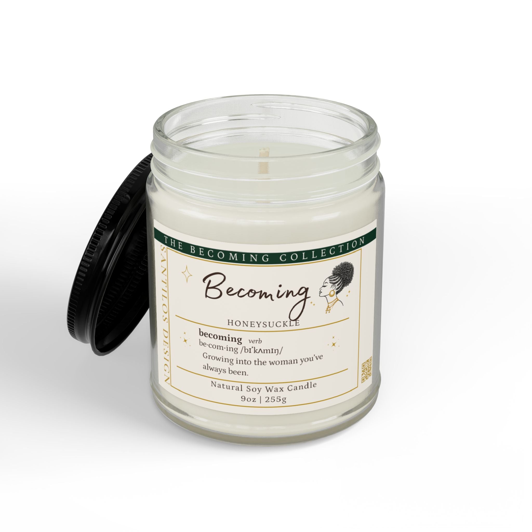 "Becoming" Soy Candle — Honeysuckle Scented (9oz)