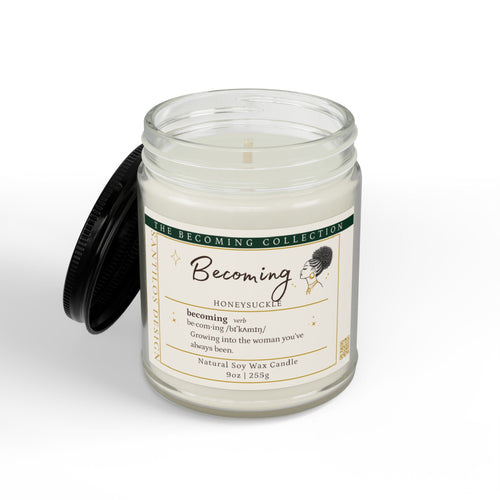 "Becoming" Soy Candle — Honeysuckle Scented (9oz)