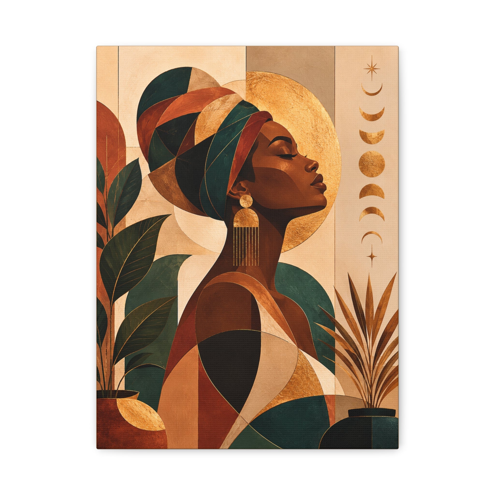 Earth & Gold Goddess — Matte Stretched Wall Art