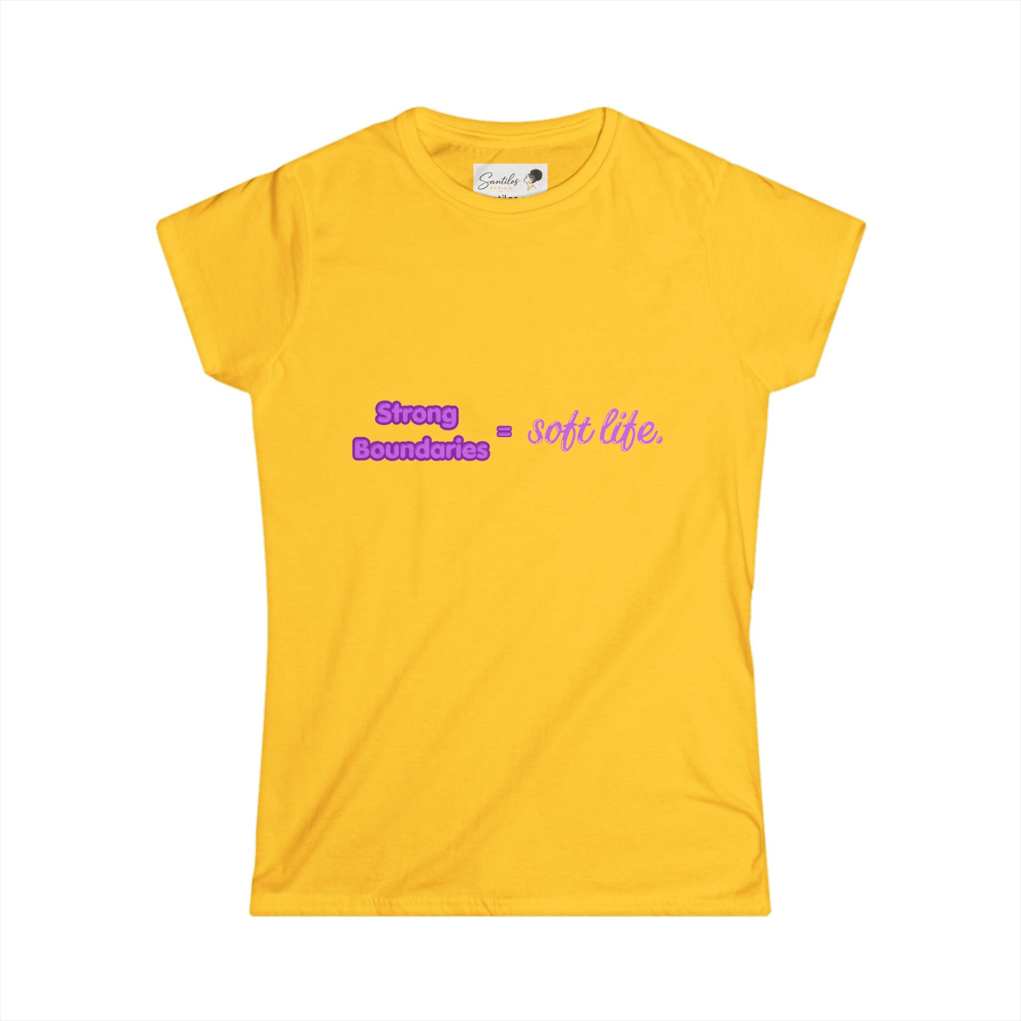 Women's Tee — "Strong Boundaries = Soft Life" Pastel Empowerment Shirt