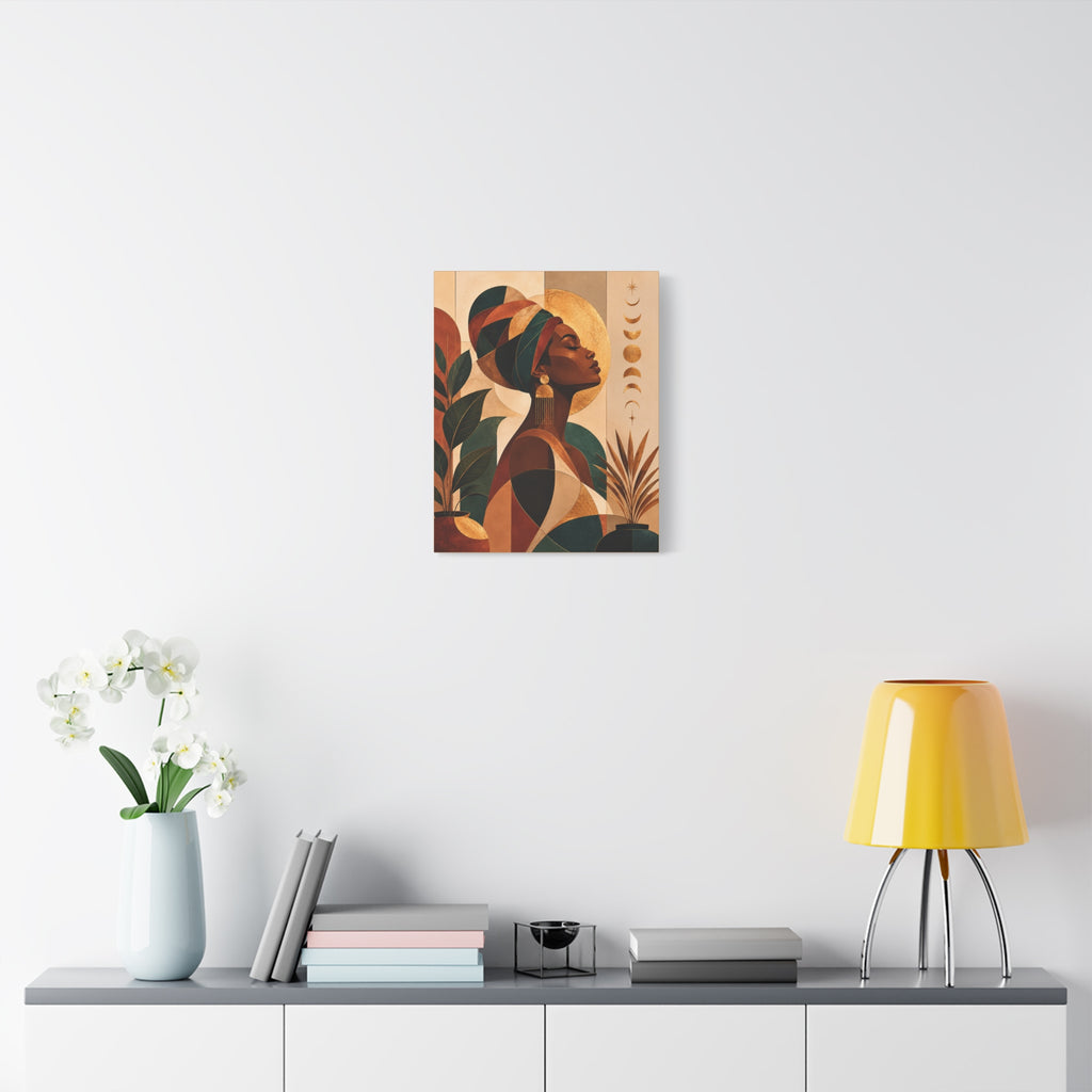 Earth & Gold Goddess — Matte Stretched Wall Art