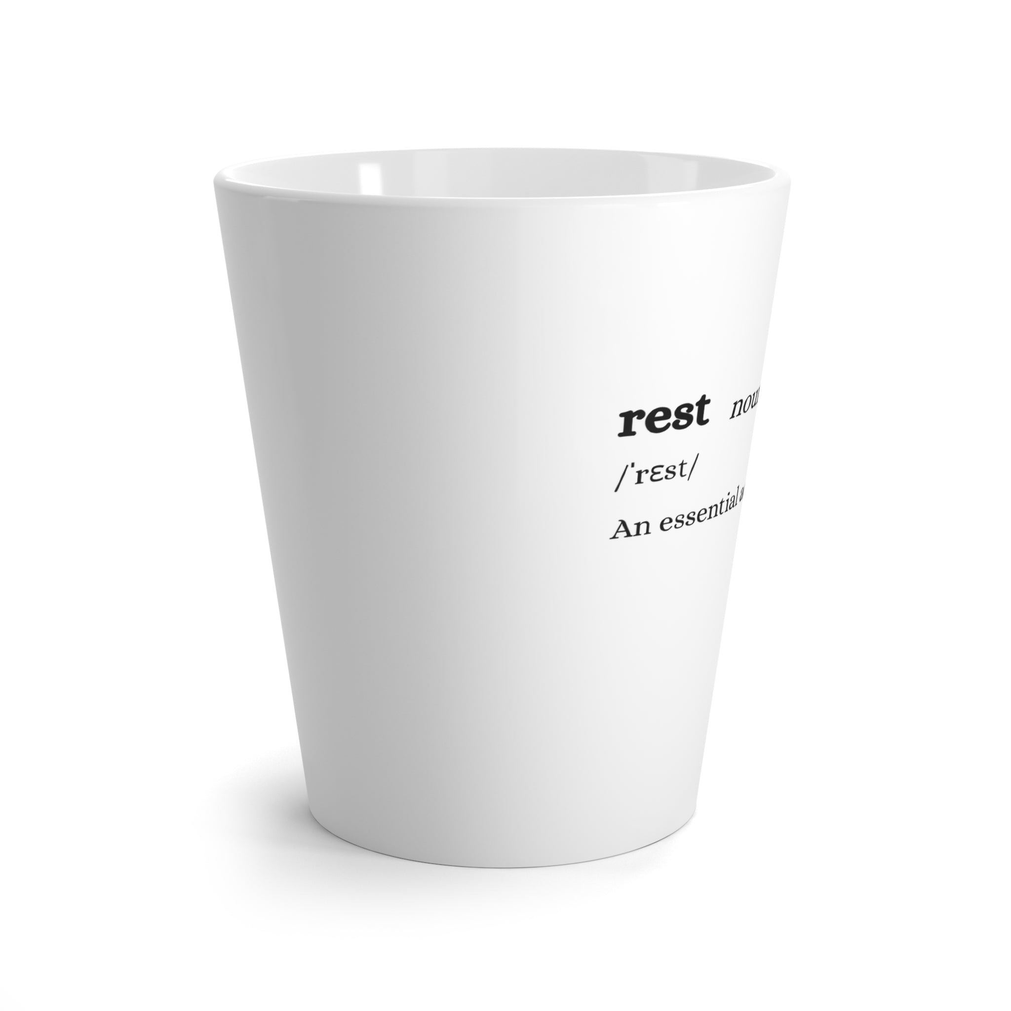 Rest Definition Latte Mug (White)