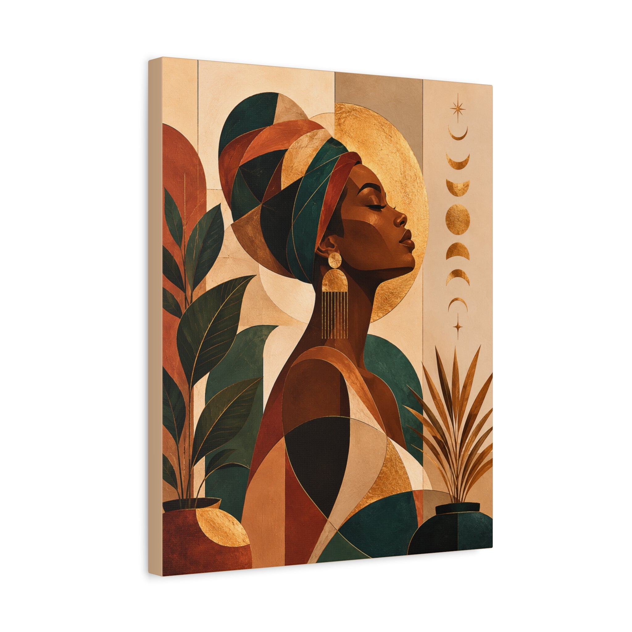 Earth & Gold Goddess — Matte Stretched Wall Art