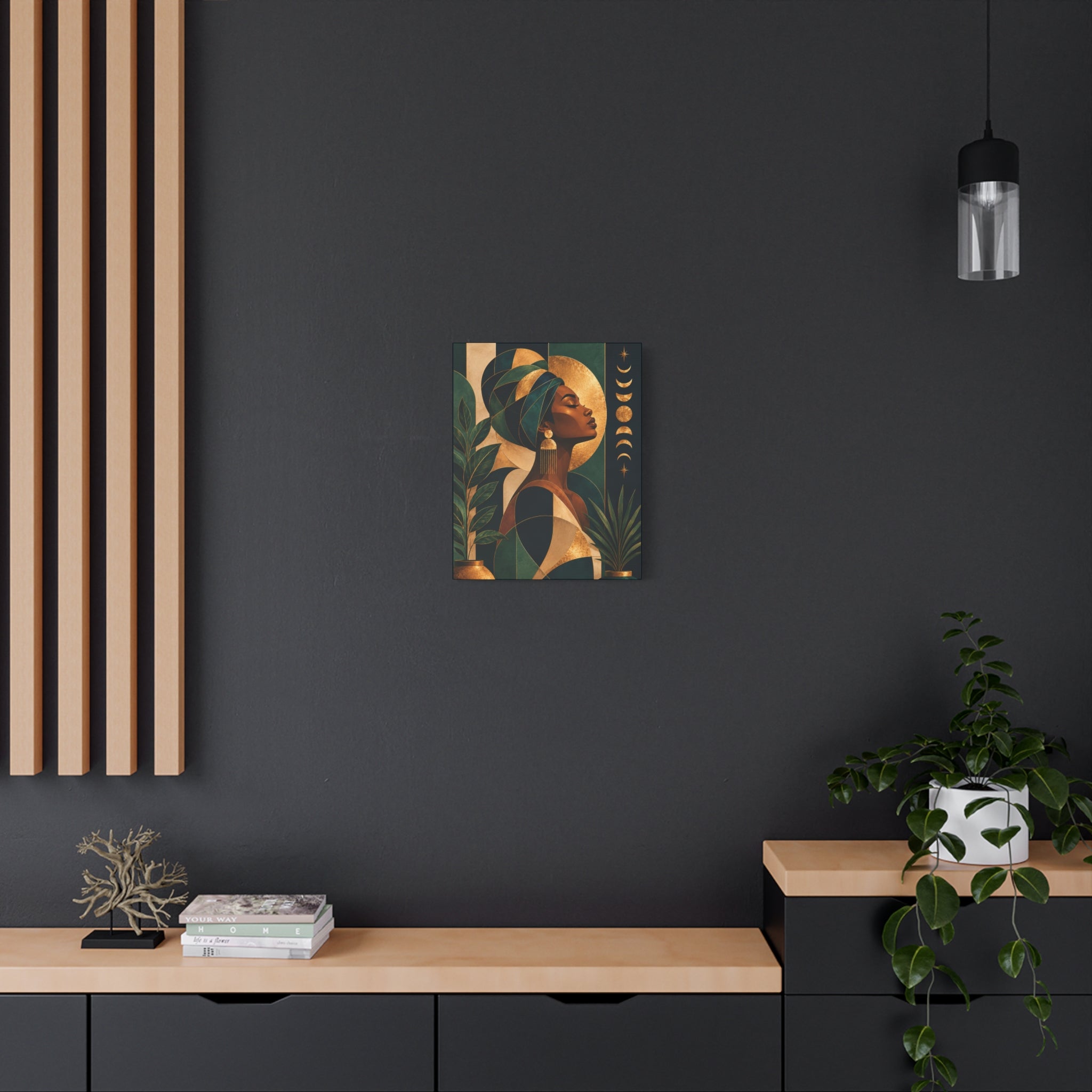 Emerald Moon Goddess — Matte Stretched Wall Art