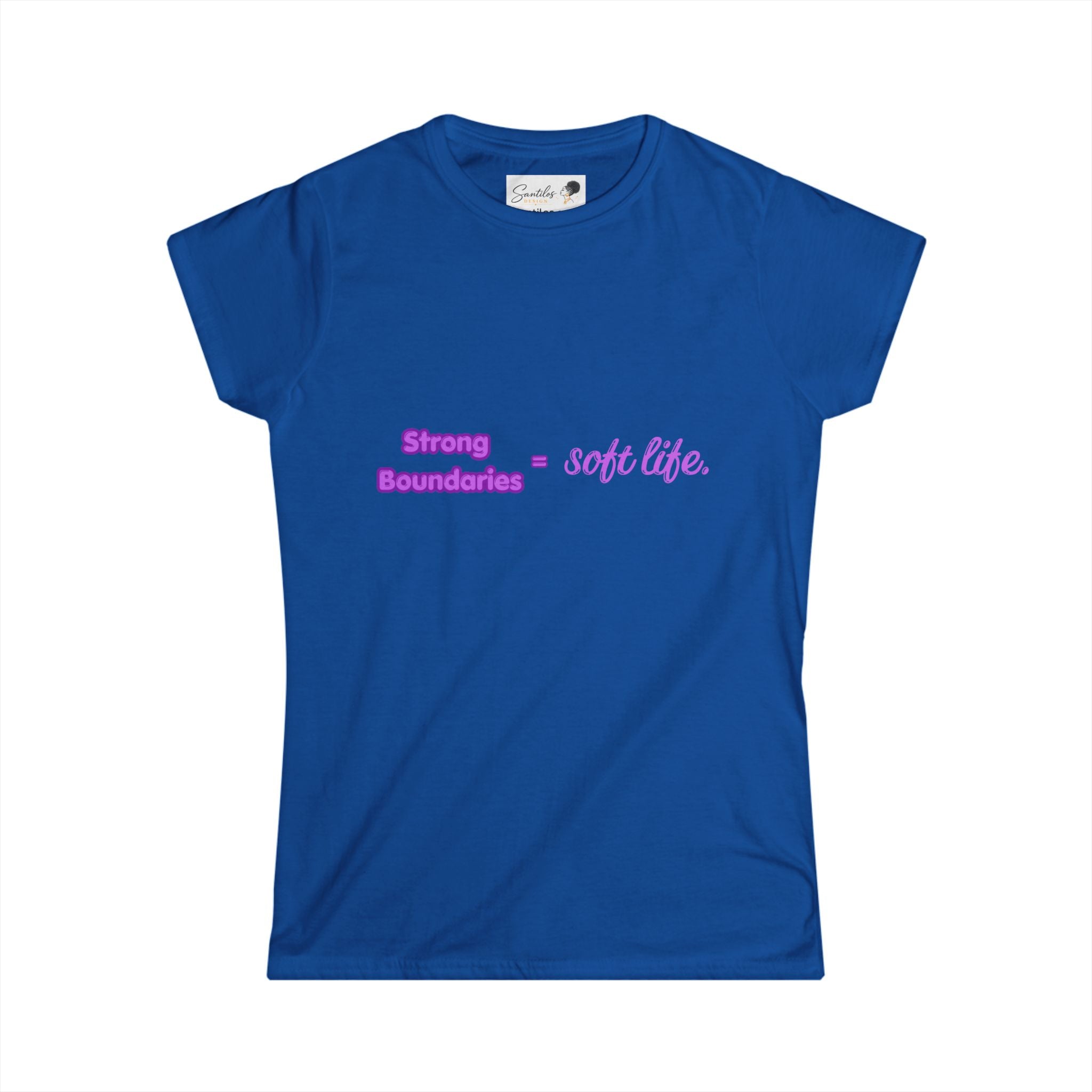 Women's Tee — "Strong Boundaries = Soft Life" Pastel Empowerment Shirt