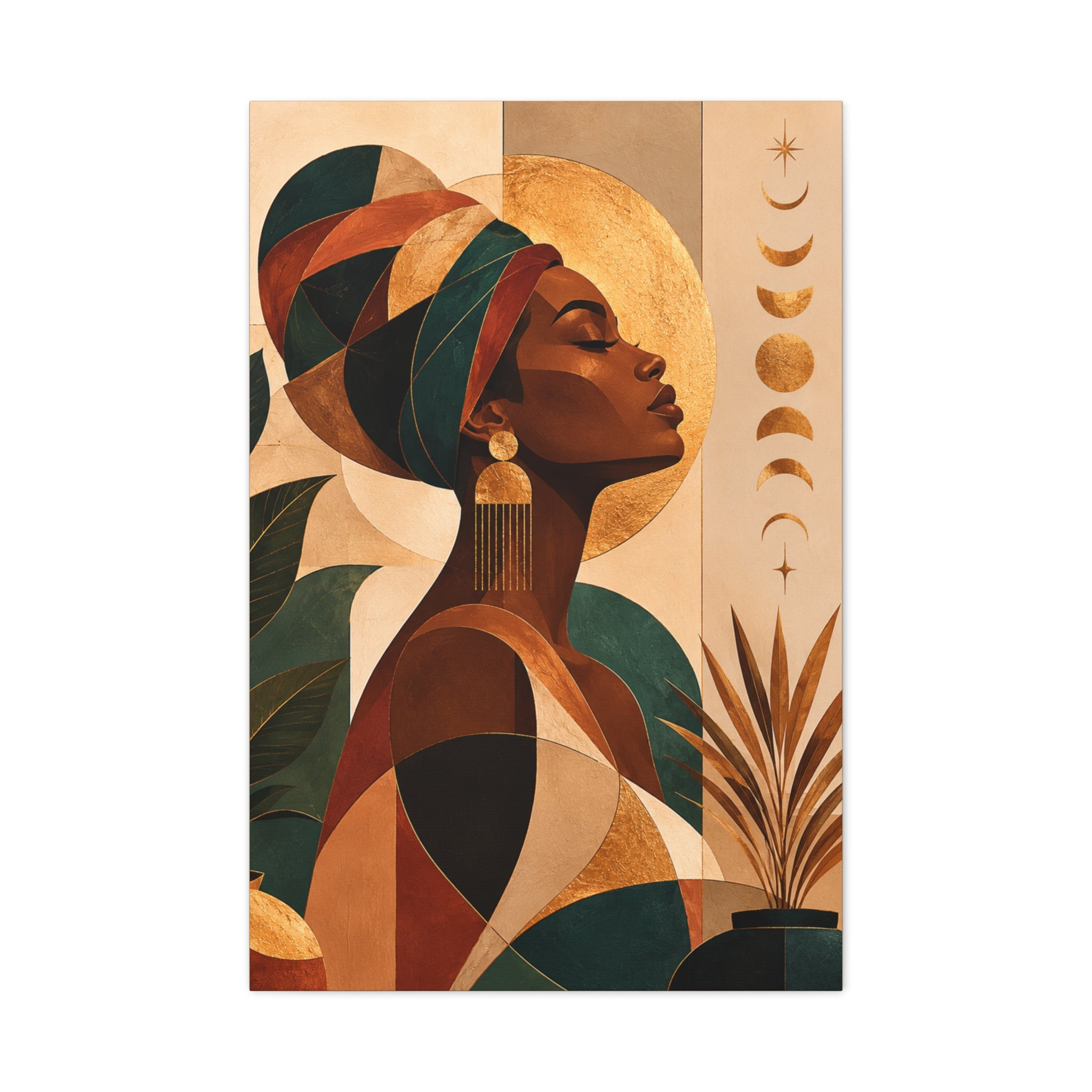 Earth & Gold Goddess — Matte Stretched Wall Art