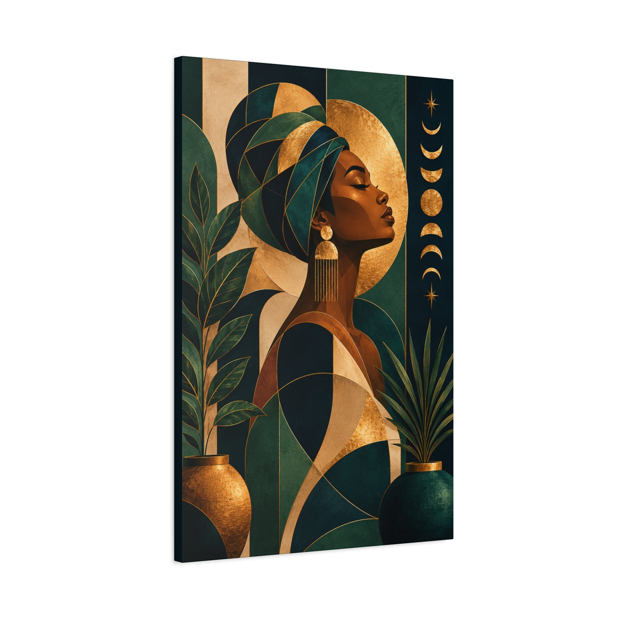 Emerald Moon Goddess — Matte Stretched Wall Art
