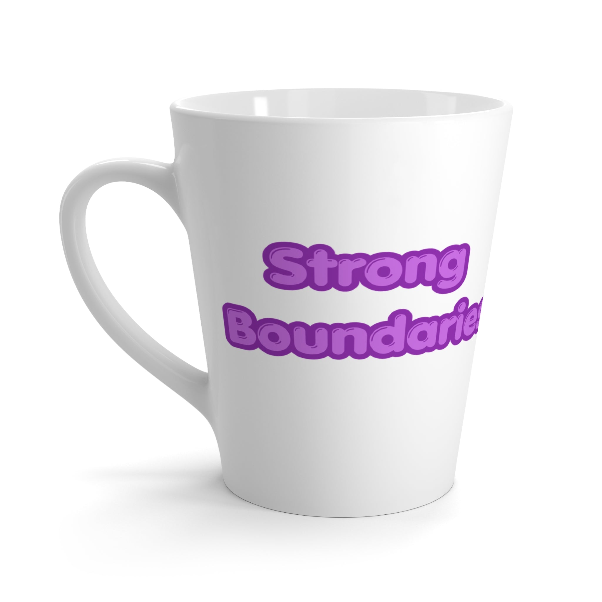 Strong Boundaries Equal Soft Life Latte Mug (White)