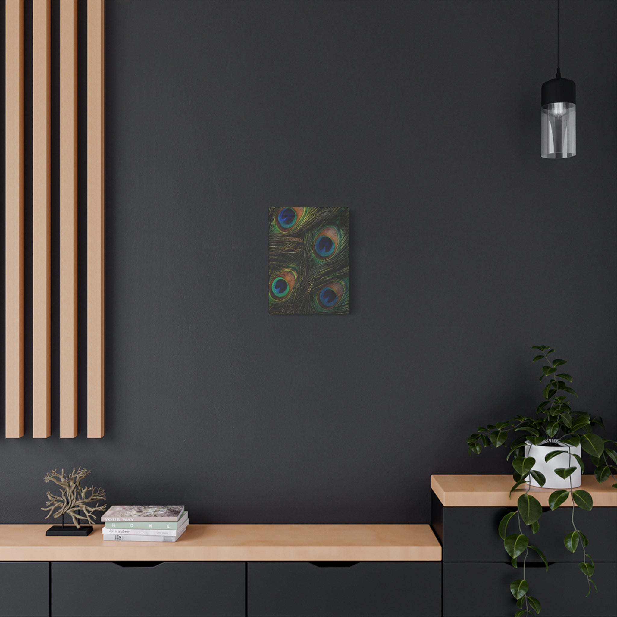 Peacock Feathers — Matte Stretched Wall Art