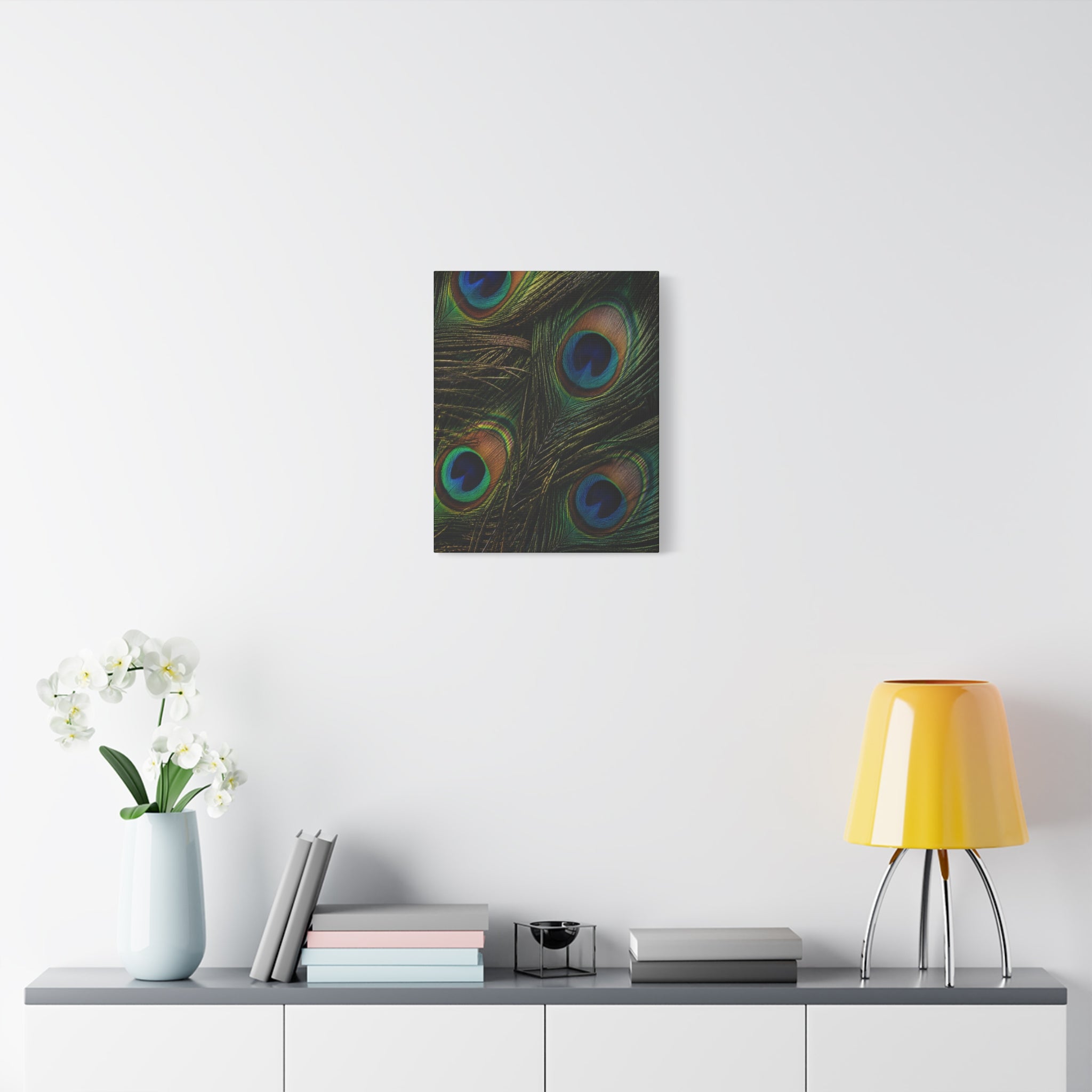 Peacock Feathers — Matte Stretched Wall Art