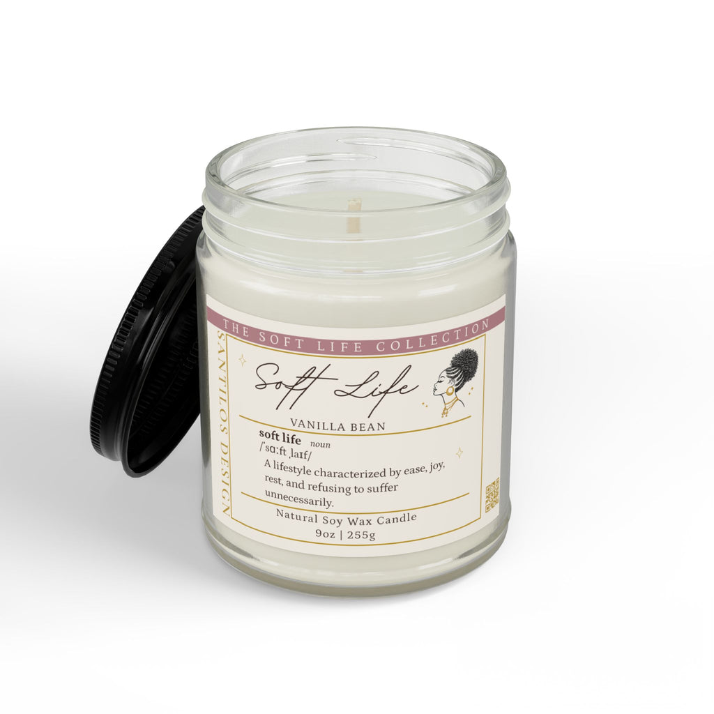 "Soft Life" Soy Candle — Vanilla Bean Scented (9oz)