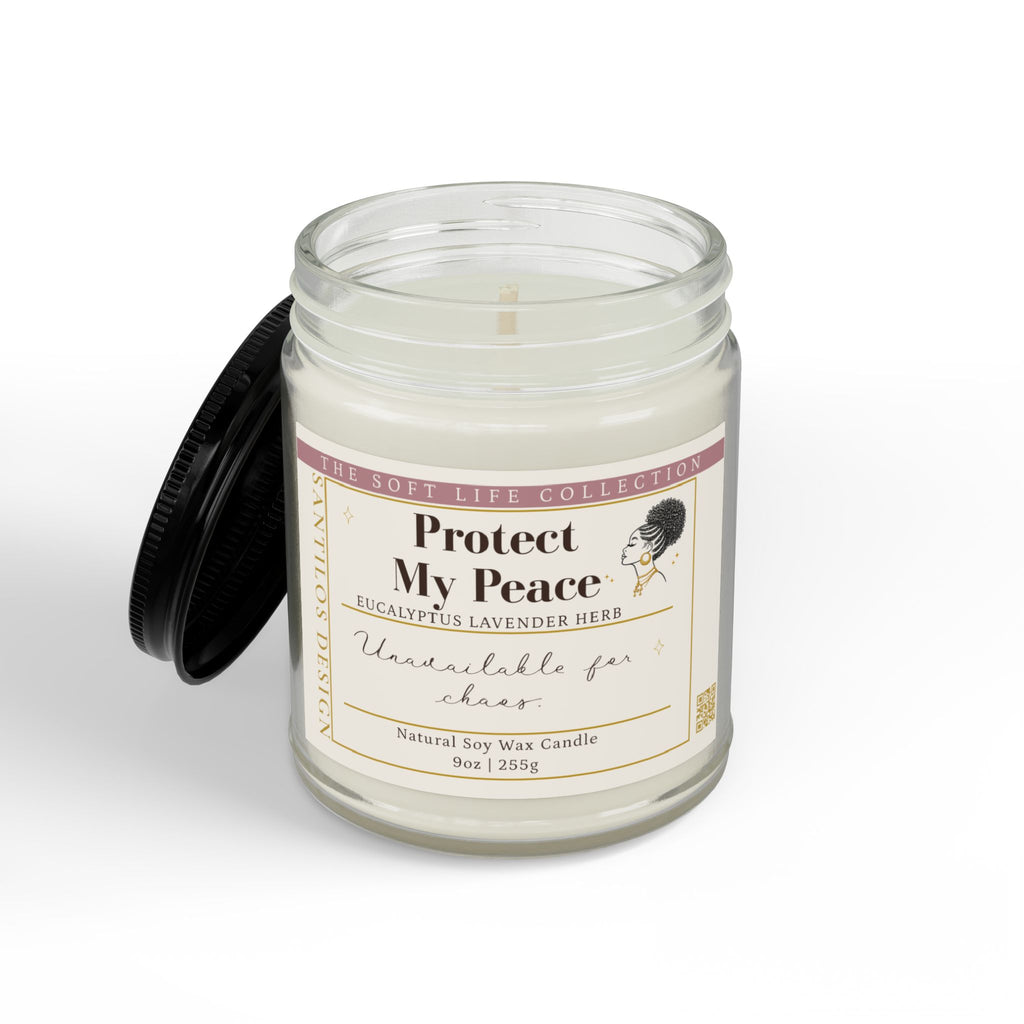 "Protect My Peace" Soy Candle — Eucalyptus Lavender Herb Scented (9oz)