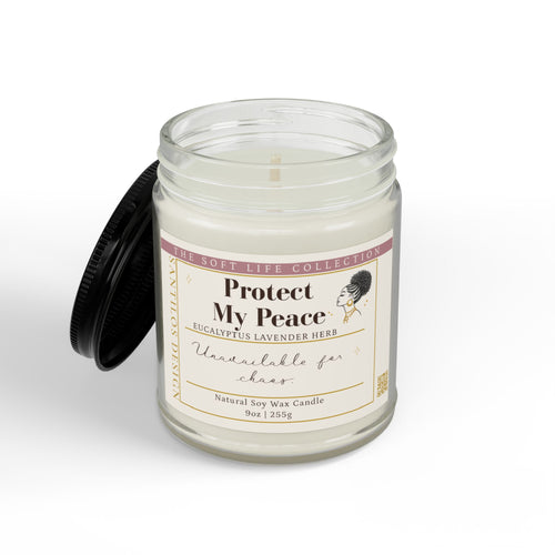 "Protect My Peace" Soy Candle — Eucalyptus Lavender Herb Scented (9oz)