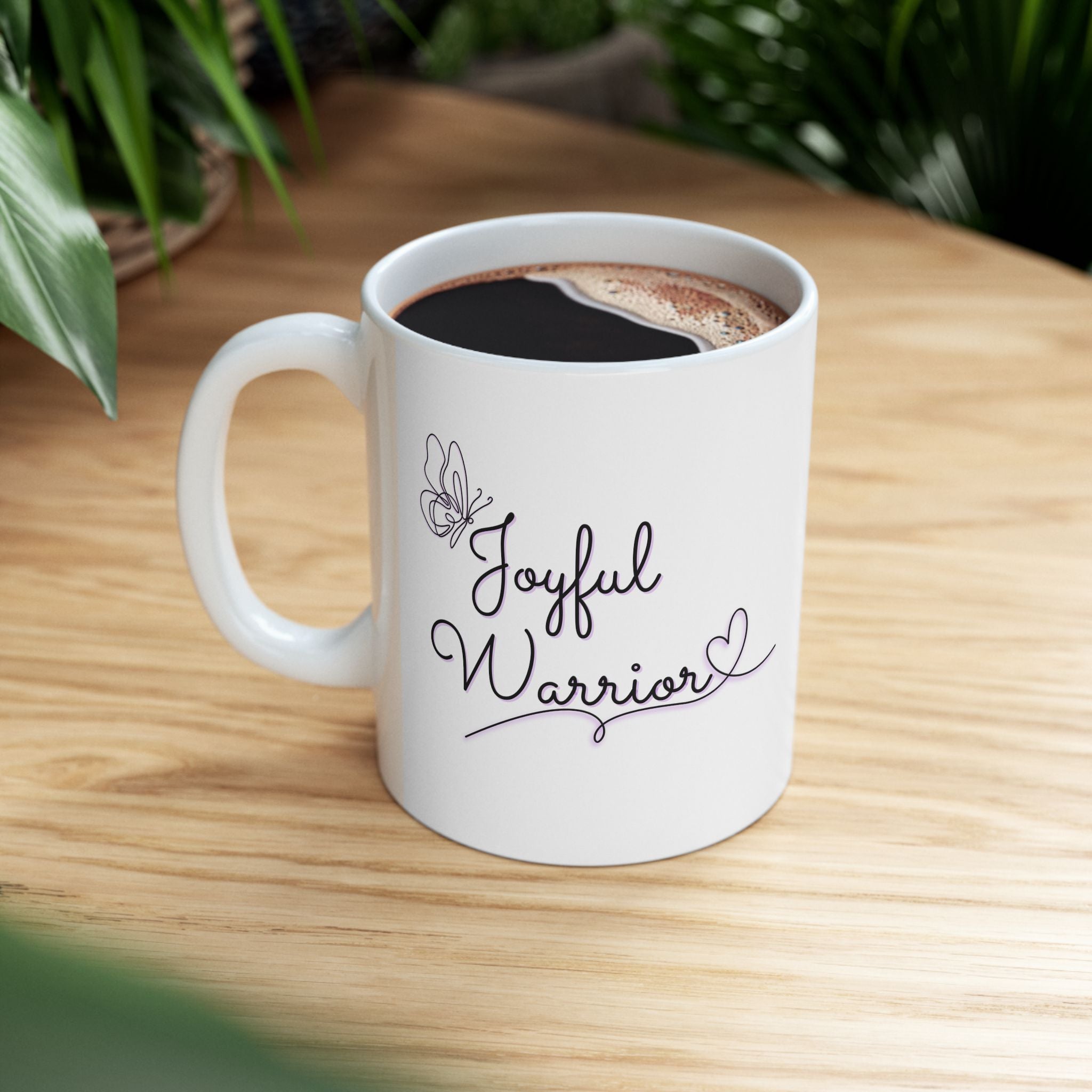 "Joyful Warrior" Ceramic Mug — Coffee Mug (11oz)