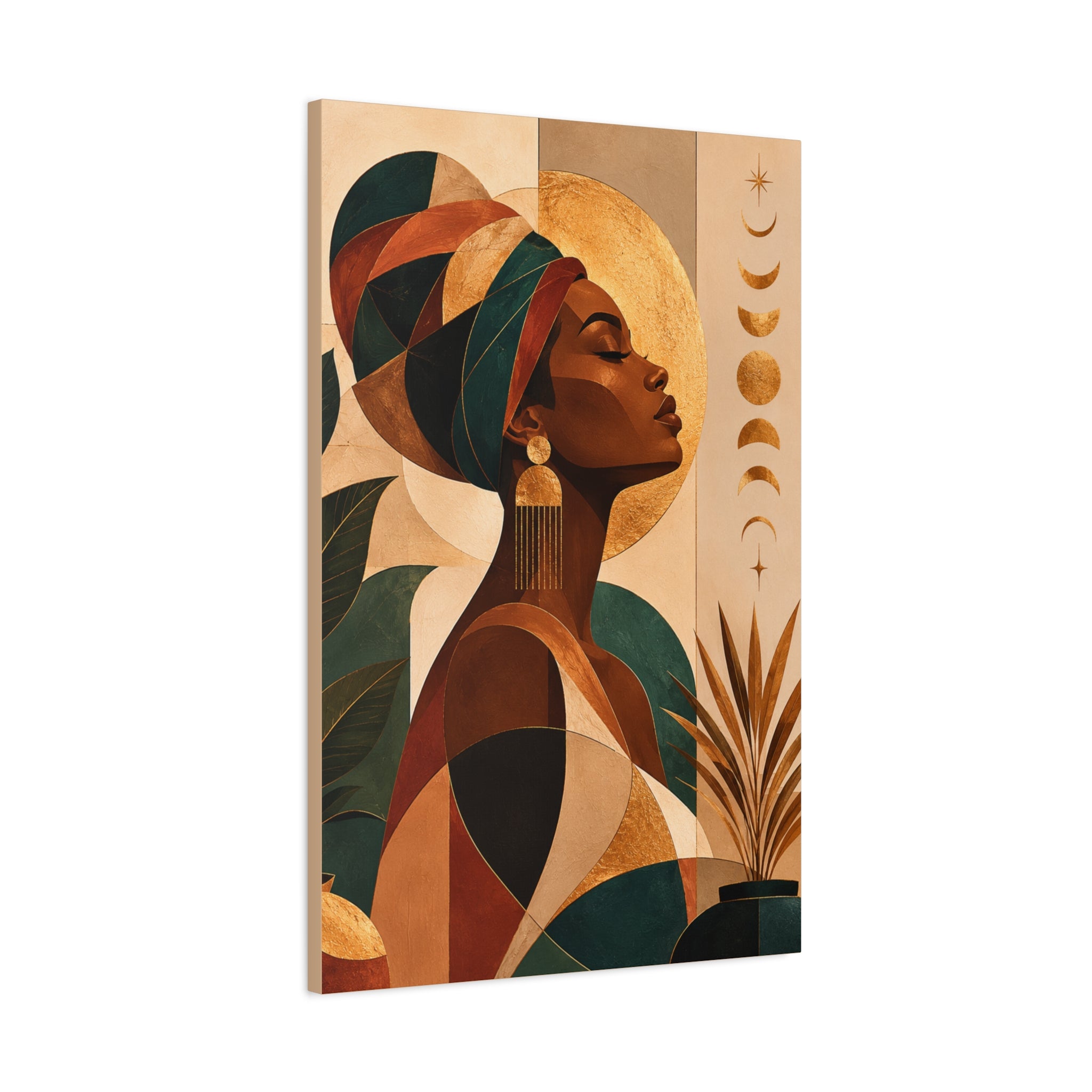 Earth & Gold Goddess — Matte Stretched Wall Art