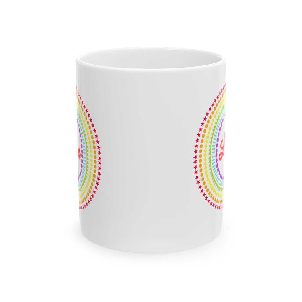 "Love" White Ceramic Mug — Coffee Mug (11oz)