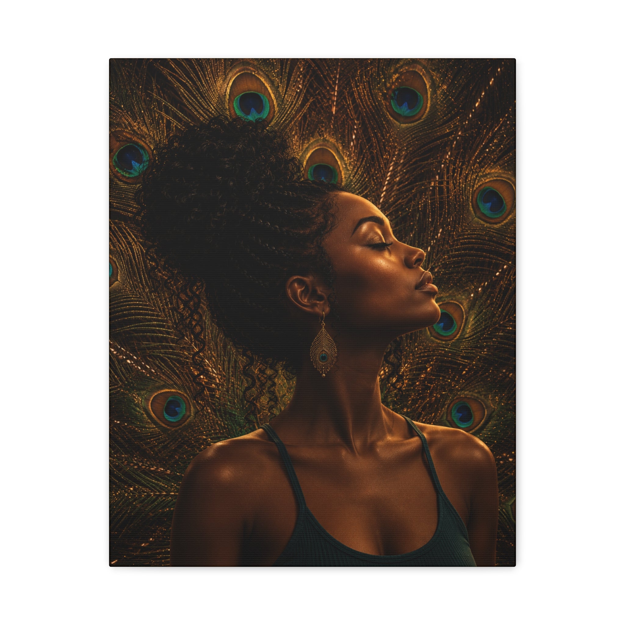 Peacock Dreams — Matte Stretched Wall Art