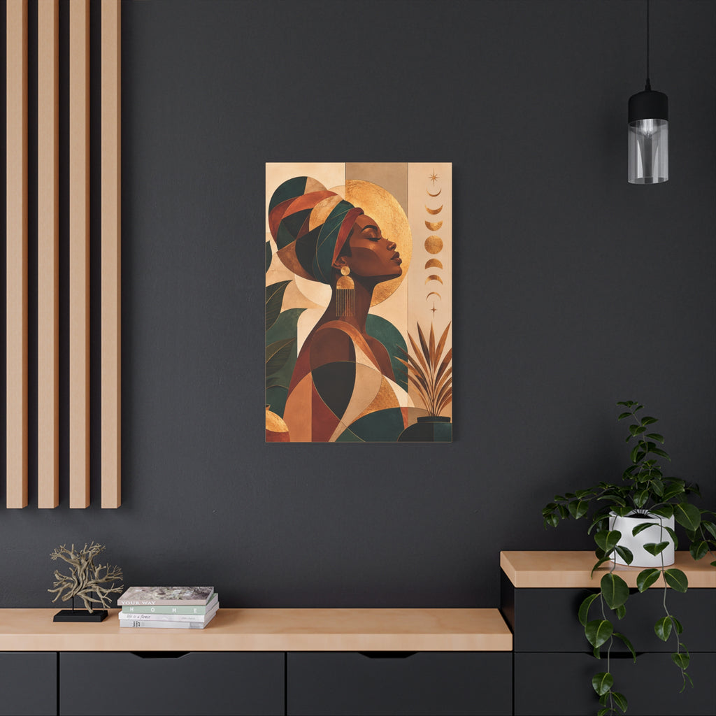Earth & Gold Goddess — Matte Stretched Wall Art