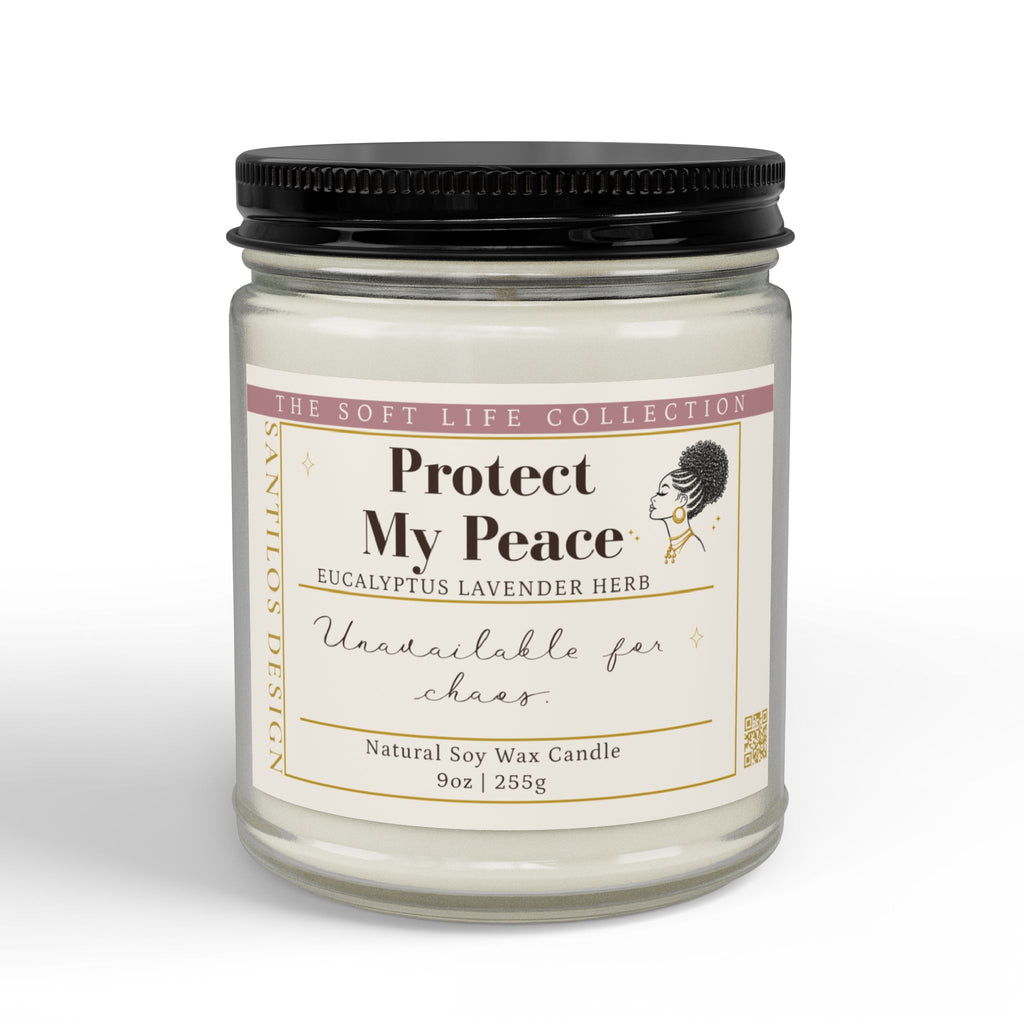 "Protect My Peace" Soy Candle — Eucalyptus Lavender Herb Scented (9oz)