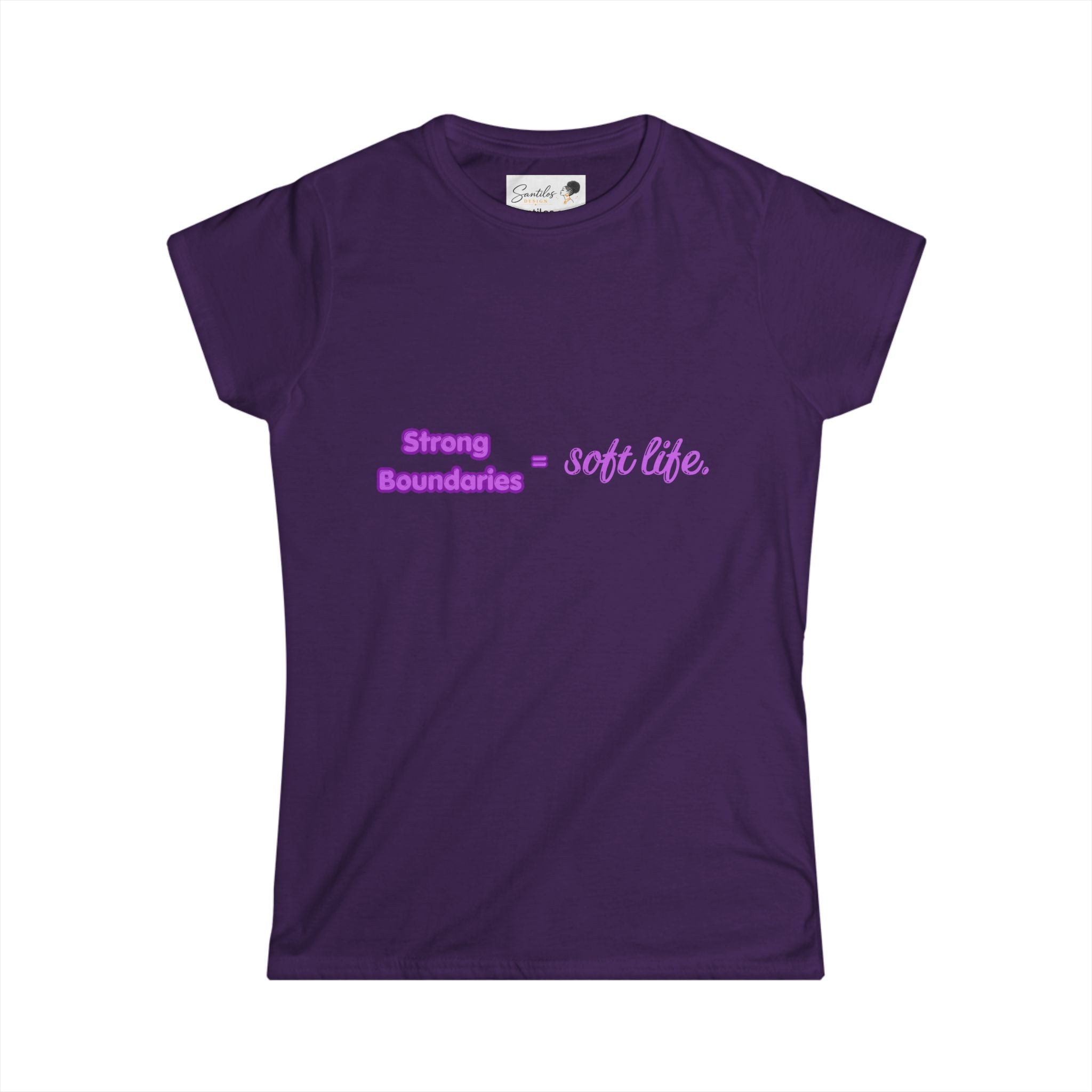 Women's Tee — "Strong Boundaries = Soft Life" Pastel Empowerment Shirt