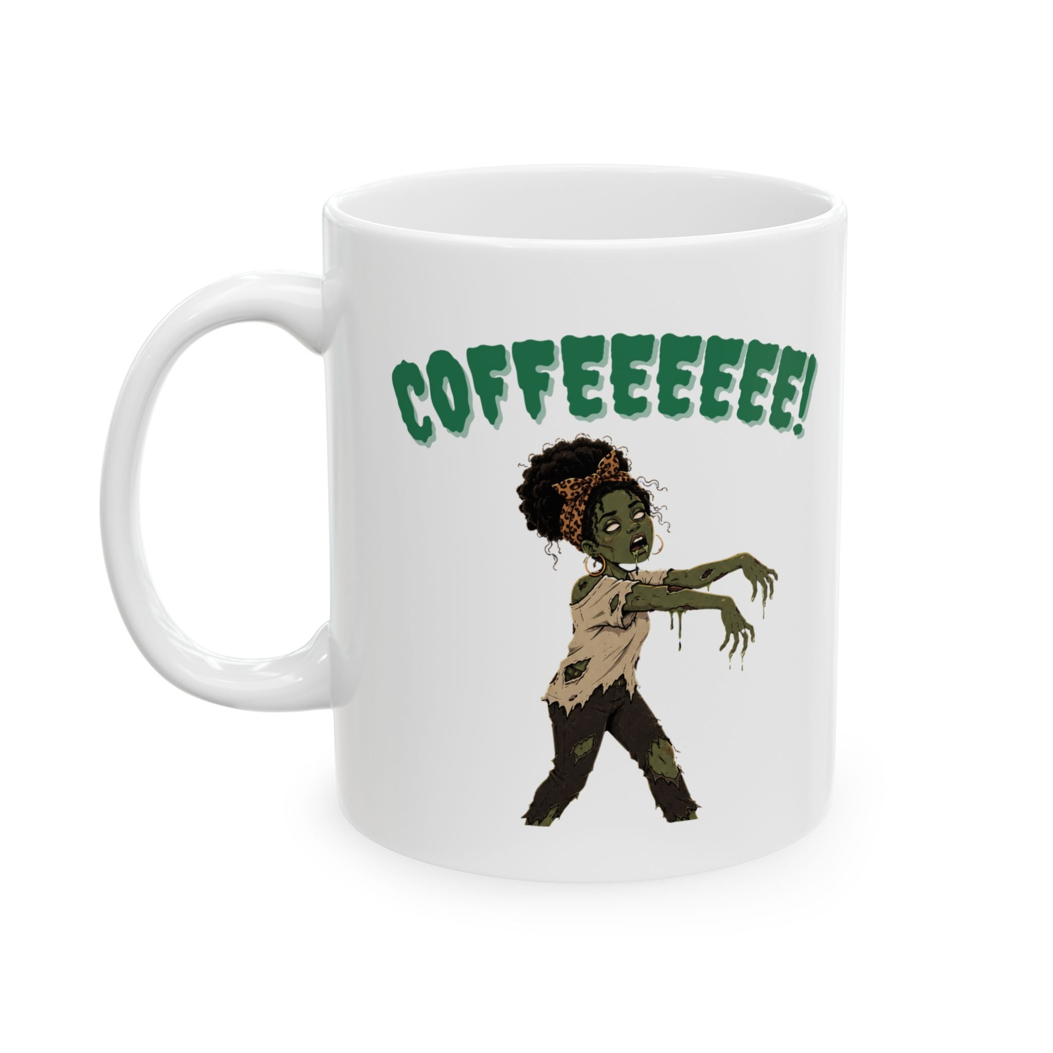 Coffeeee! Zombie Hands Ceramic Mug — Funny Coffee Cup (11oz)