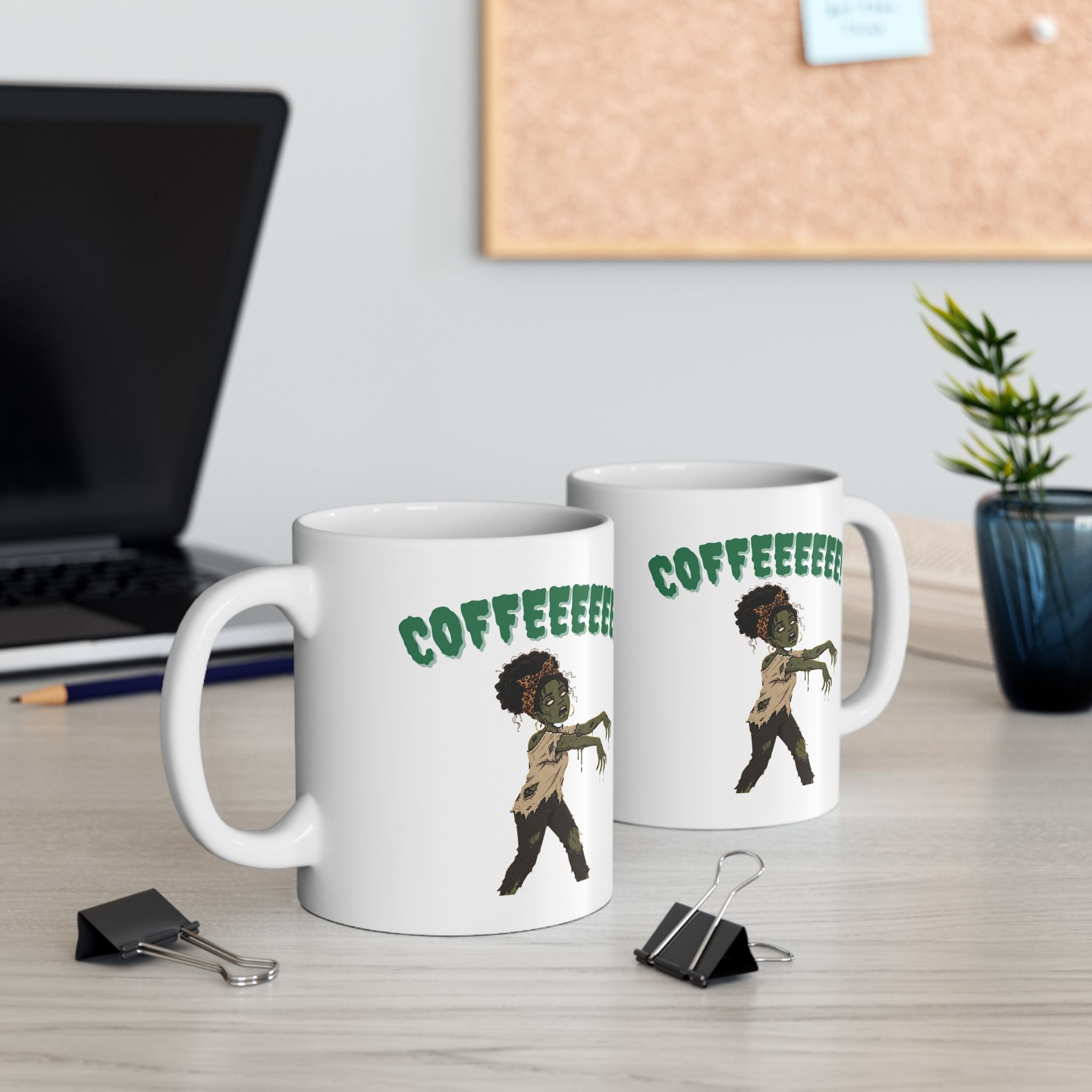 Coffeeee! Zombie Hands Ceramic Mug — Funny Coffee Cup (11oz)