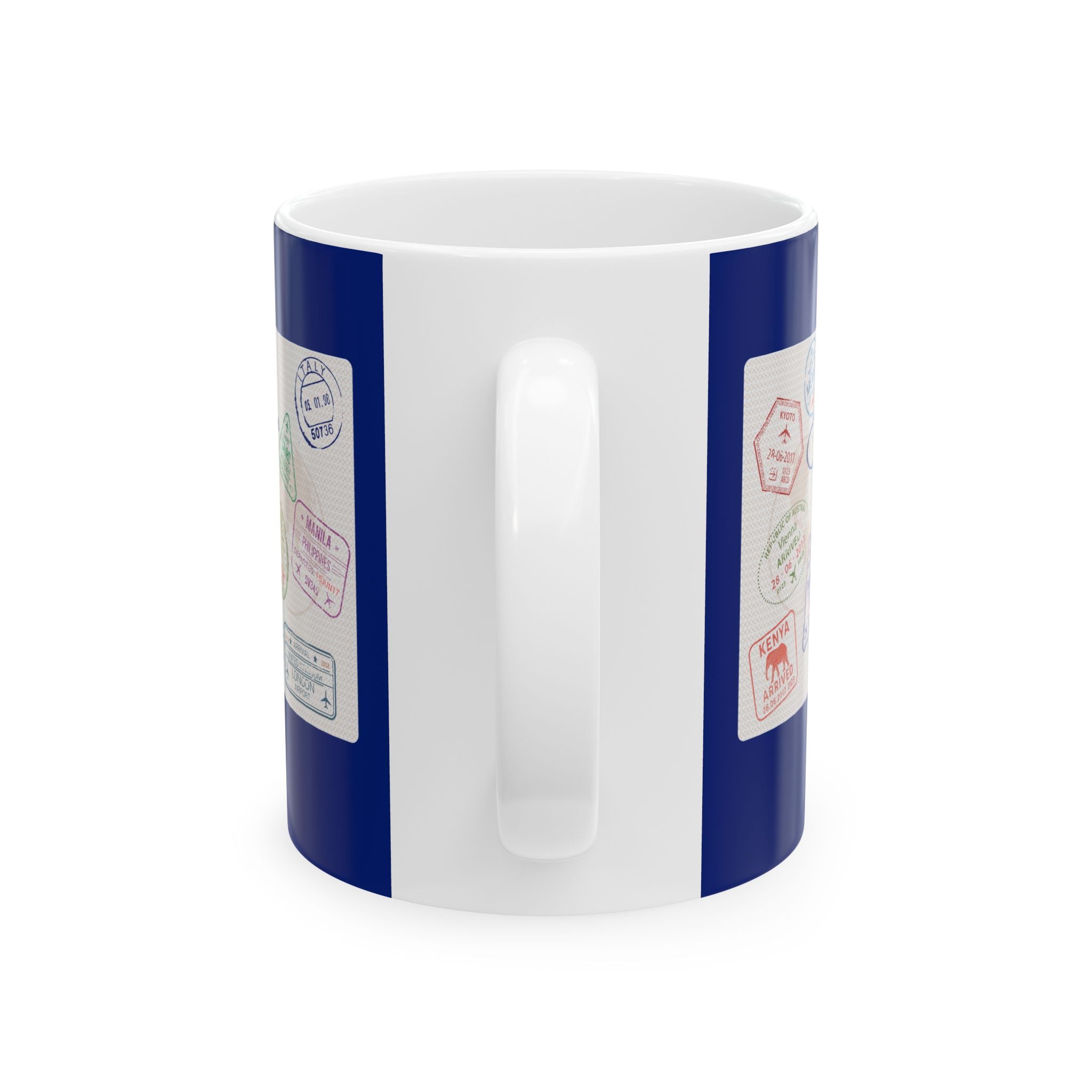 "Auntie With a Passport" Ceramic Mug — Coffee Mug (11oz)