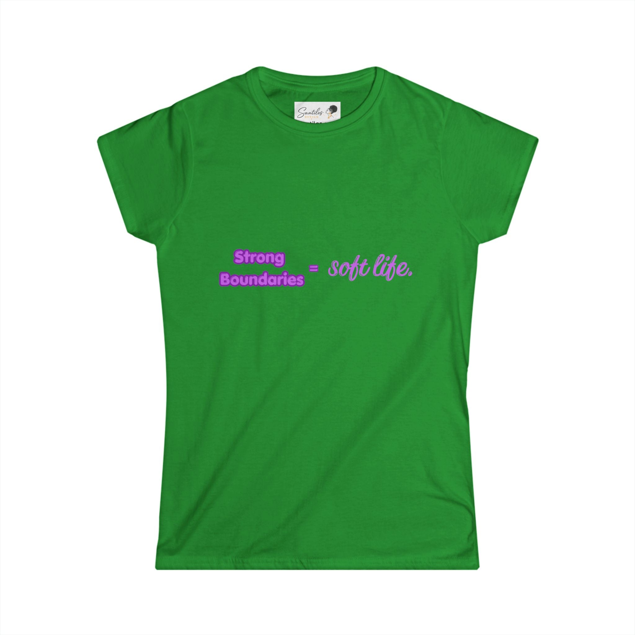 Women's Tee — "Strong Boundaries = Soft Life" Pastel Empowerment Shirt