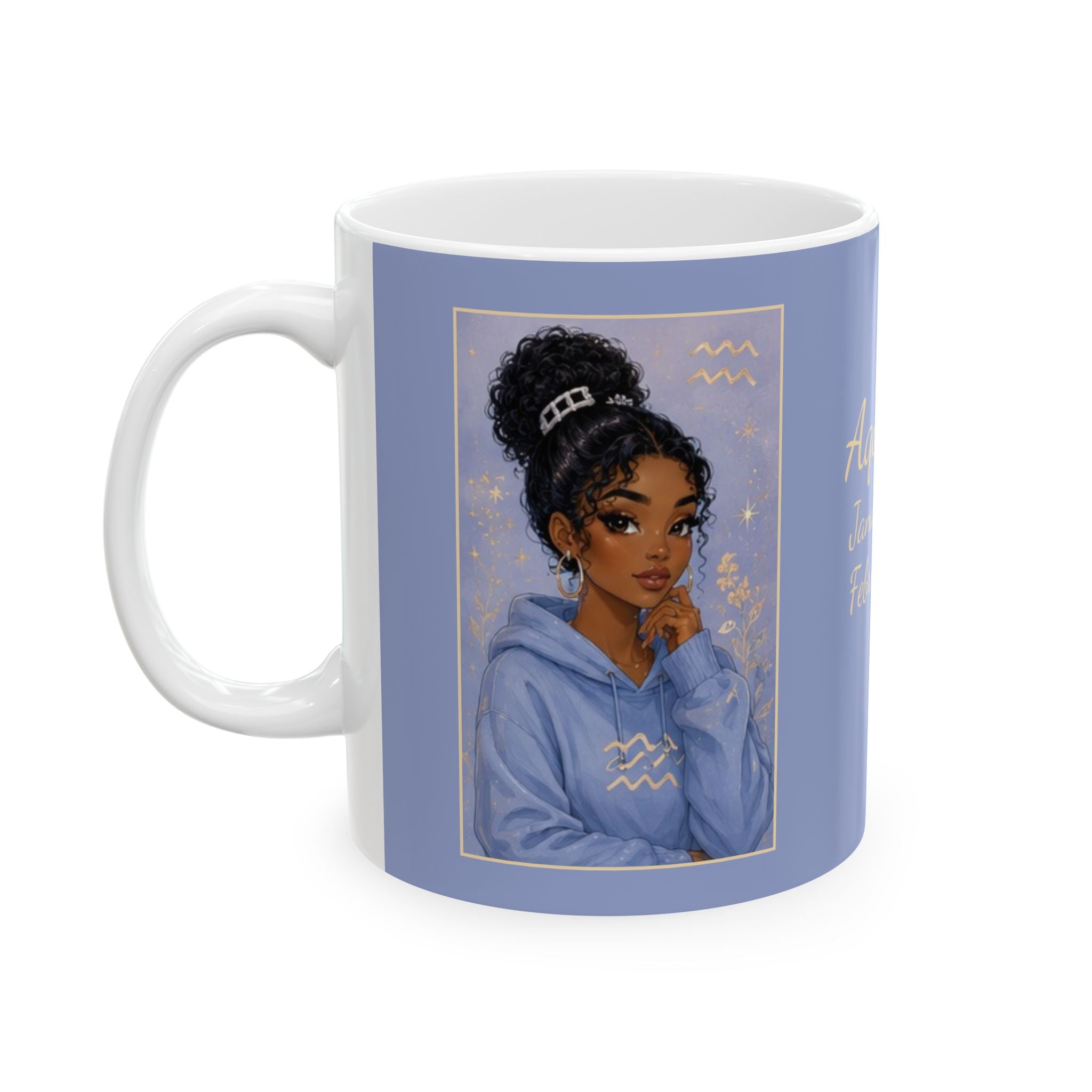 Aquarius Zodiac Sign Ceramic Mug — Coffee Mug (11oz)