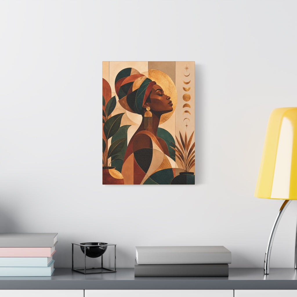 Earth & Gold Goddess — Matte Stretched Wall Art