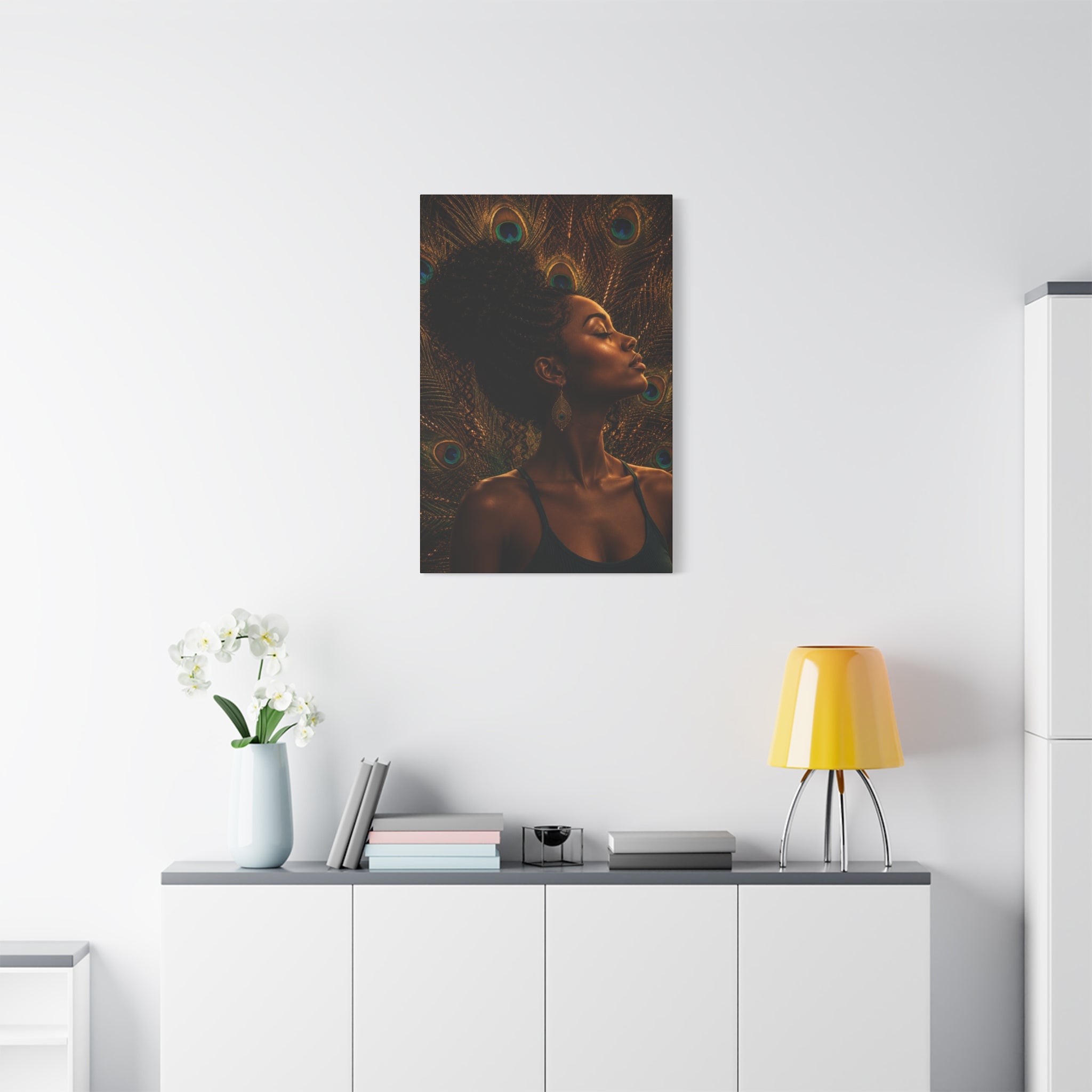 Peacock Dreams — Matte Stretched Wall Art
