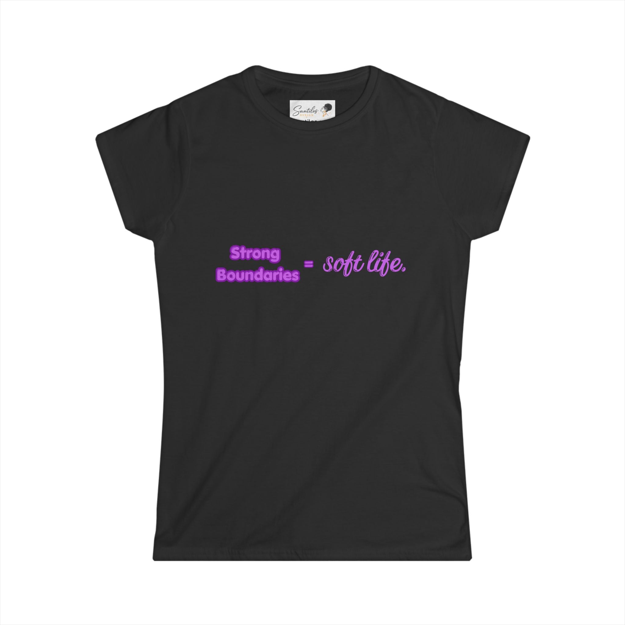 Women's Tee — "Strong Boundaries = Soft Life" Pastel Empowerment Shirt