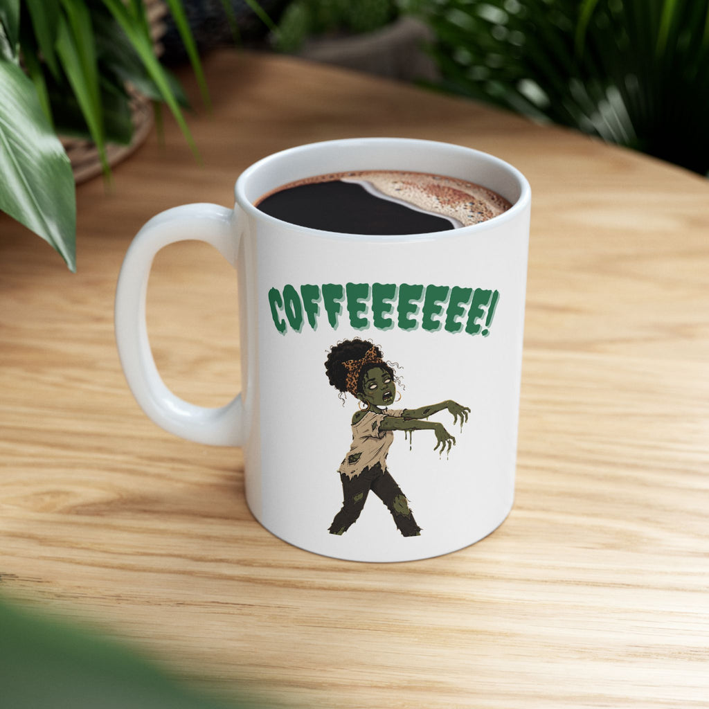 Coffeeee! Zombie Hands Ceramic Mug — Funny Coffee Cup (11oz)