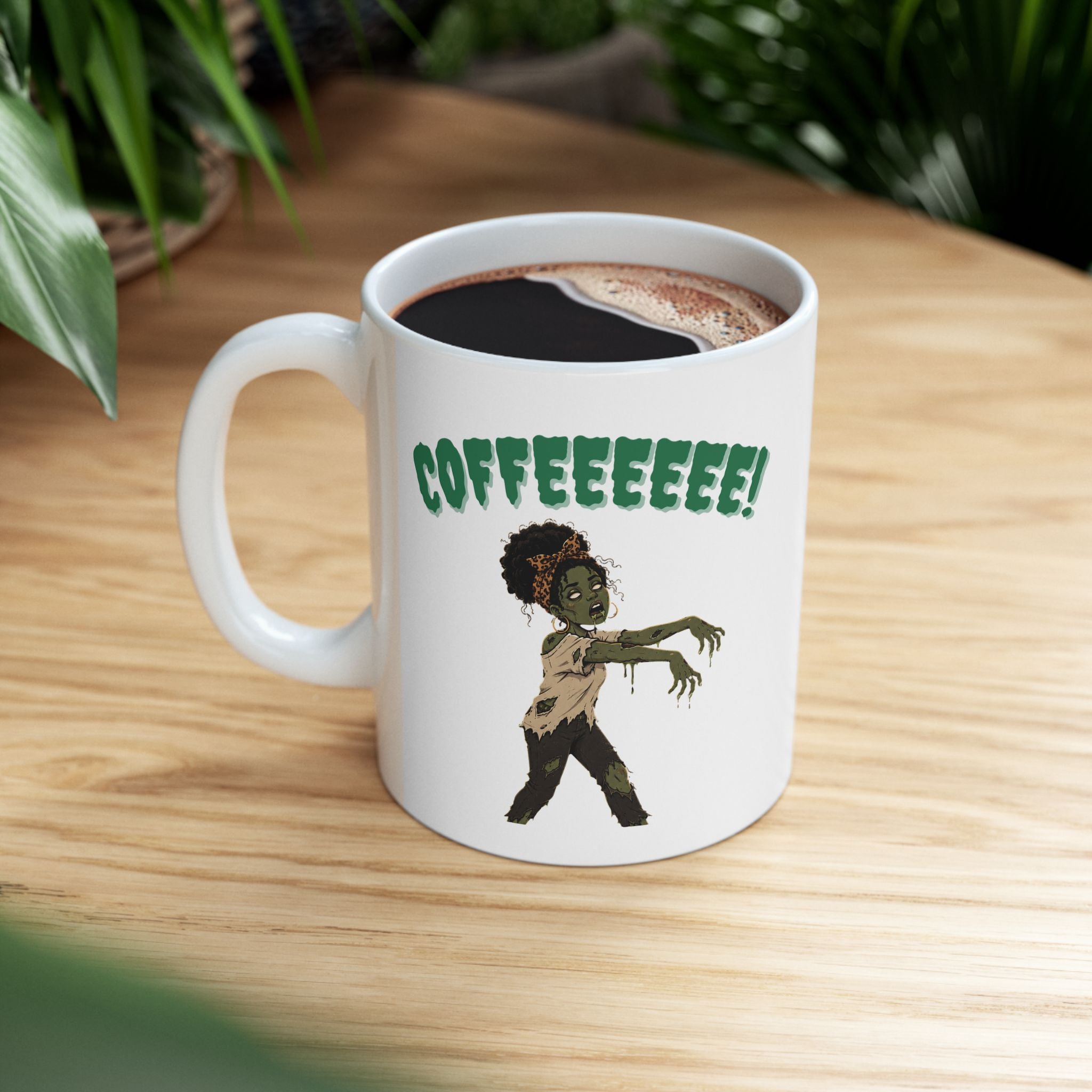 Coffeeee! Zombie Hands Ceramic Mug — Funny Coffee Cup (11oz)