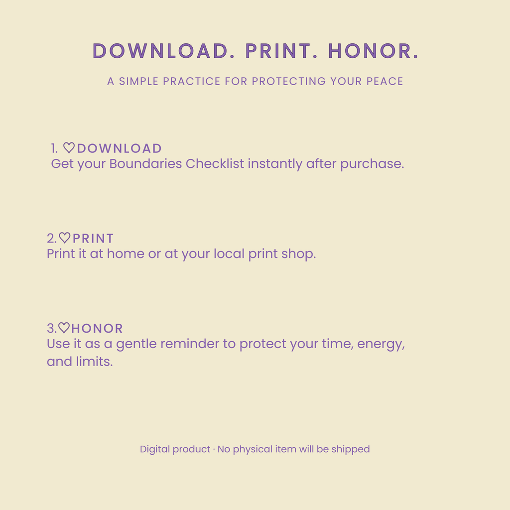 Boundaries Checklist